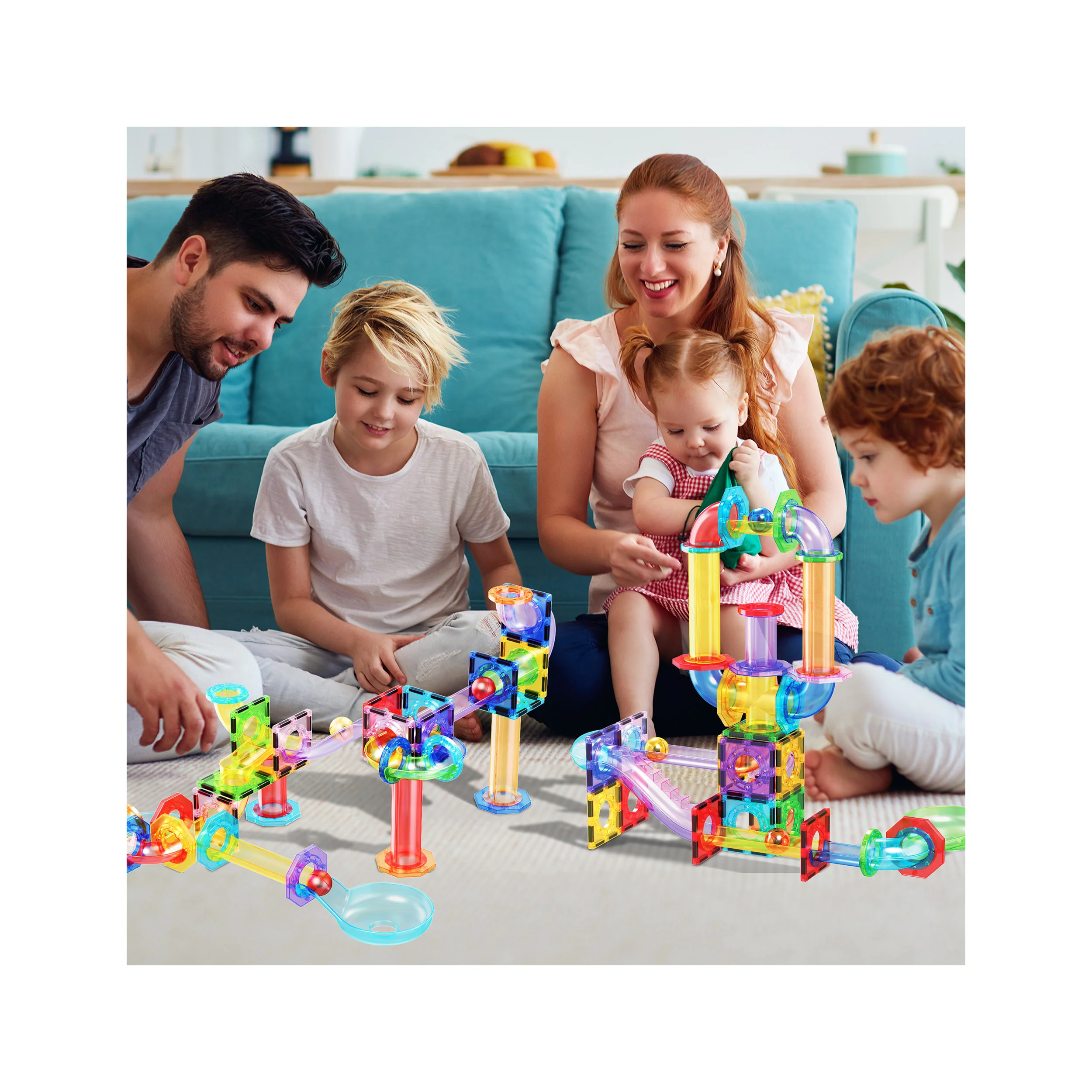 PicassoTiles Magnetic Marble Run Expansion Pack (15 Pieces) - Image 8