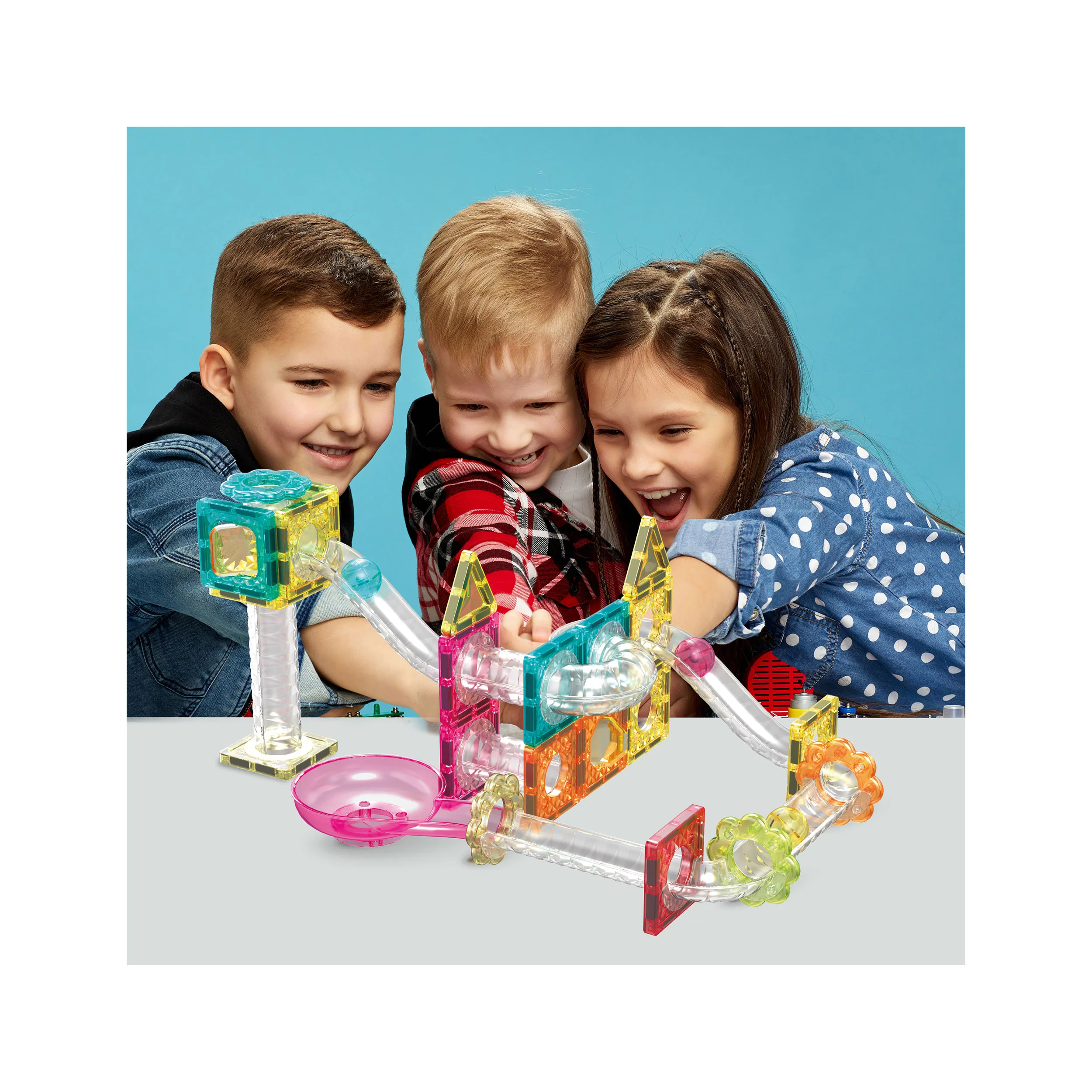 PicassoTiles Marble Run 45 Piece Travel Size Magnetic Tiles Building Blocks - Image 2