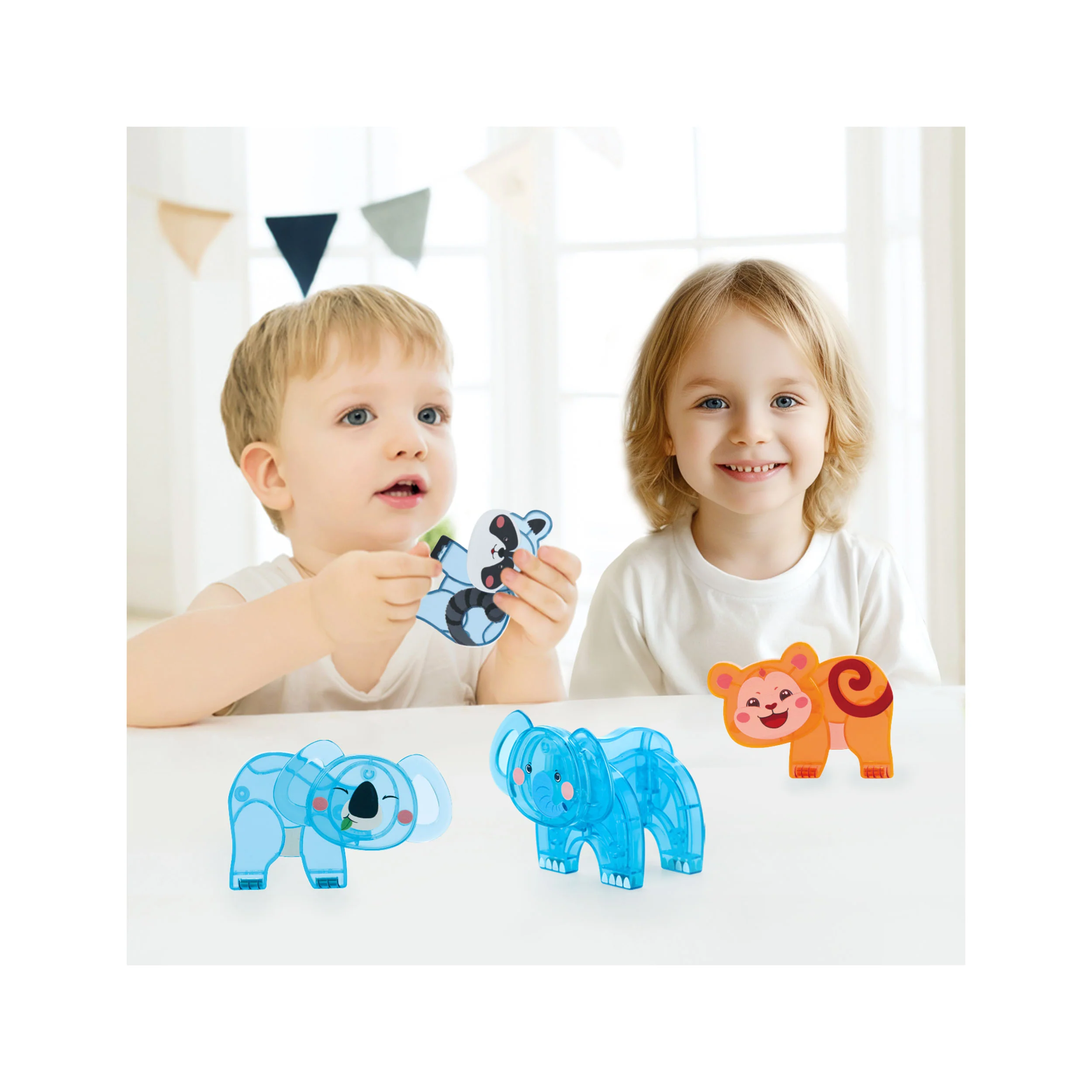 PicassoTiles Magnetic Tile Animal Friends Mix & Match Wildlife Characters - Image 2