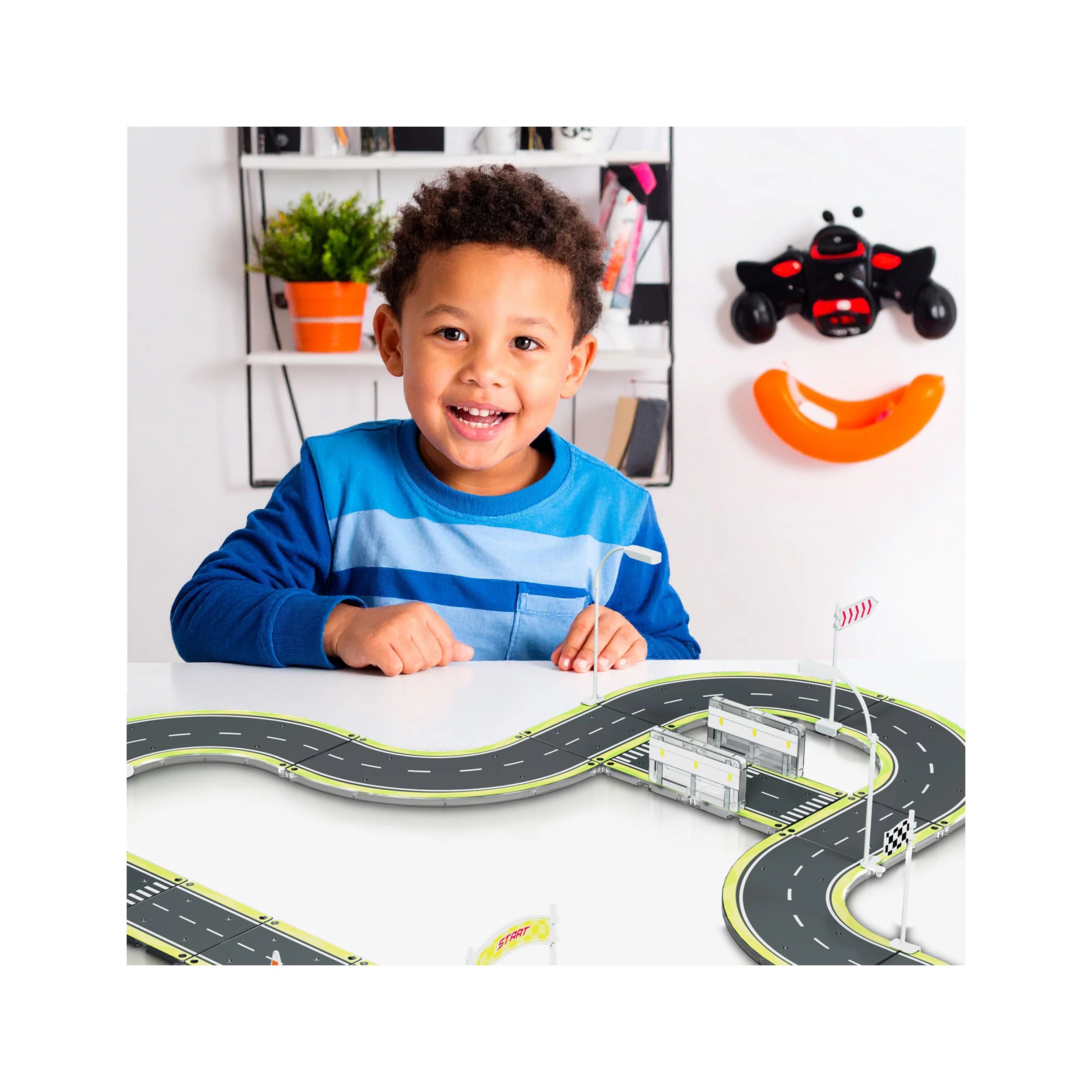 PicassoTiles Magnet Racetrack Building Toy Set with Accessories - Image 2