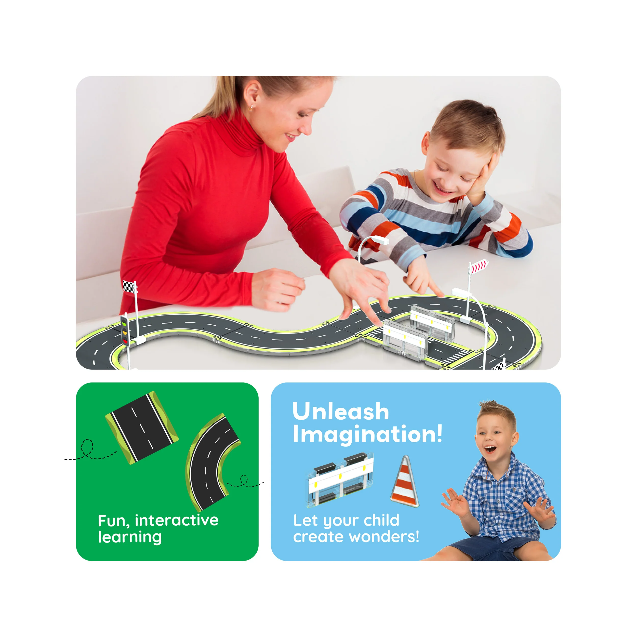 PicassoTiles Magnet Racetrack Building Toy Set with Accessories - Image 5