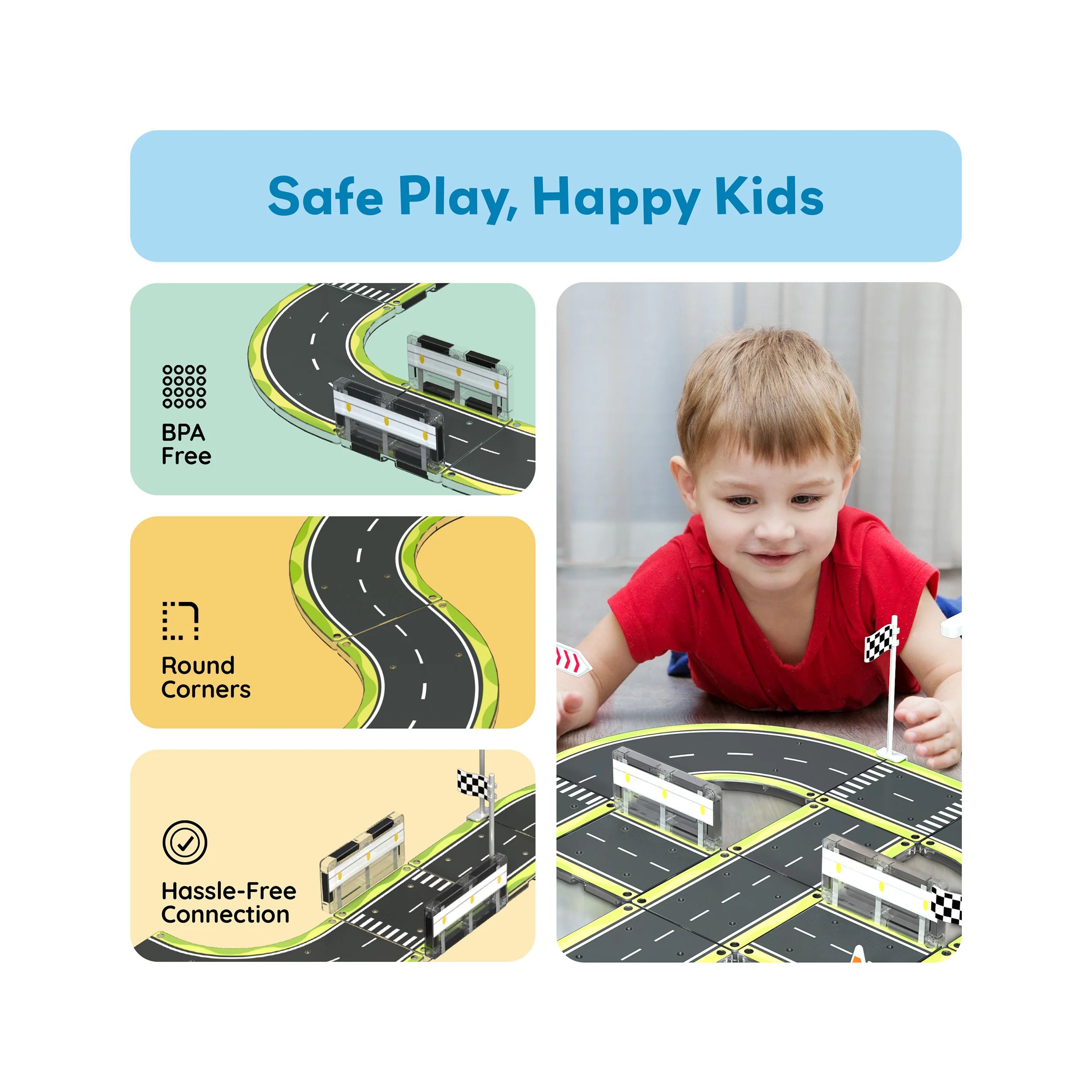 PicassoTiles Magnet Racetrack Building Toy Set with Accessories - Image 6