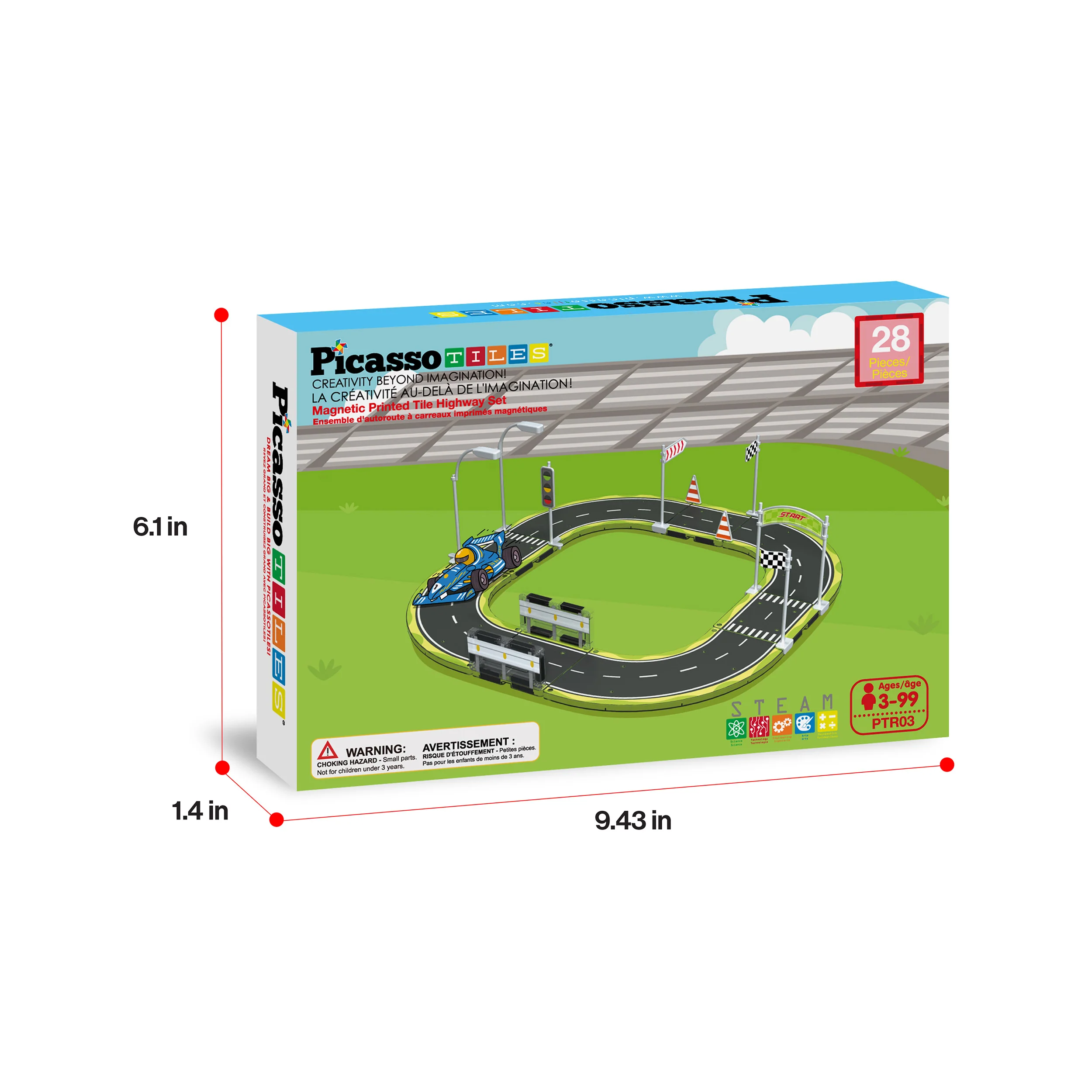 PicassoTiles Magnet Racetrack Building Toy Set with Accessories - Image 8