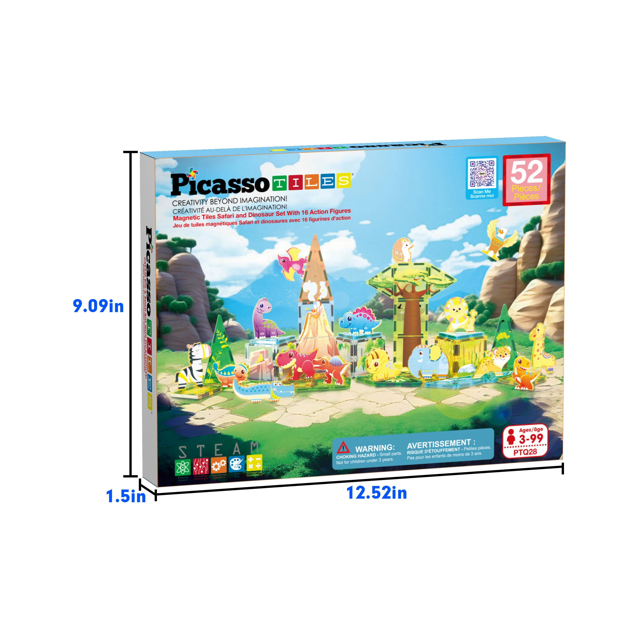 PicassoTiles Dinosaur & Safari Set - 52 Pieces - Image 8