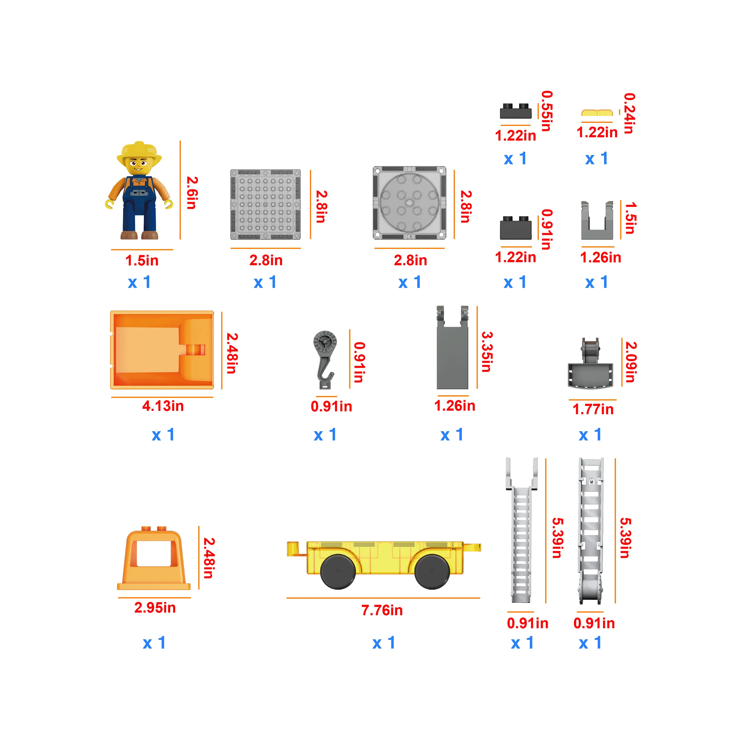 PicassoTiles Magnetic Tile 3-in-1 Construction Vehicle Set with Action Figures - Image 3
