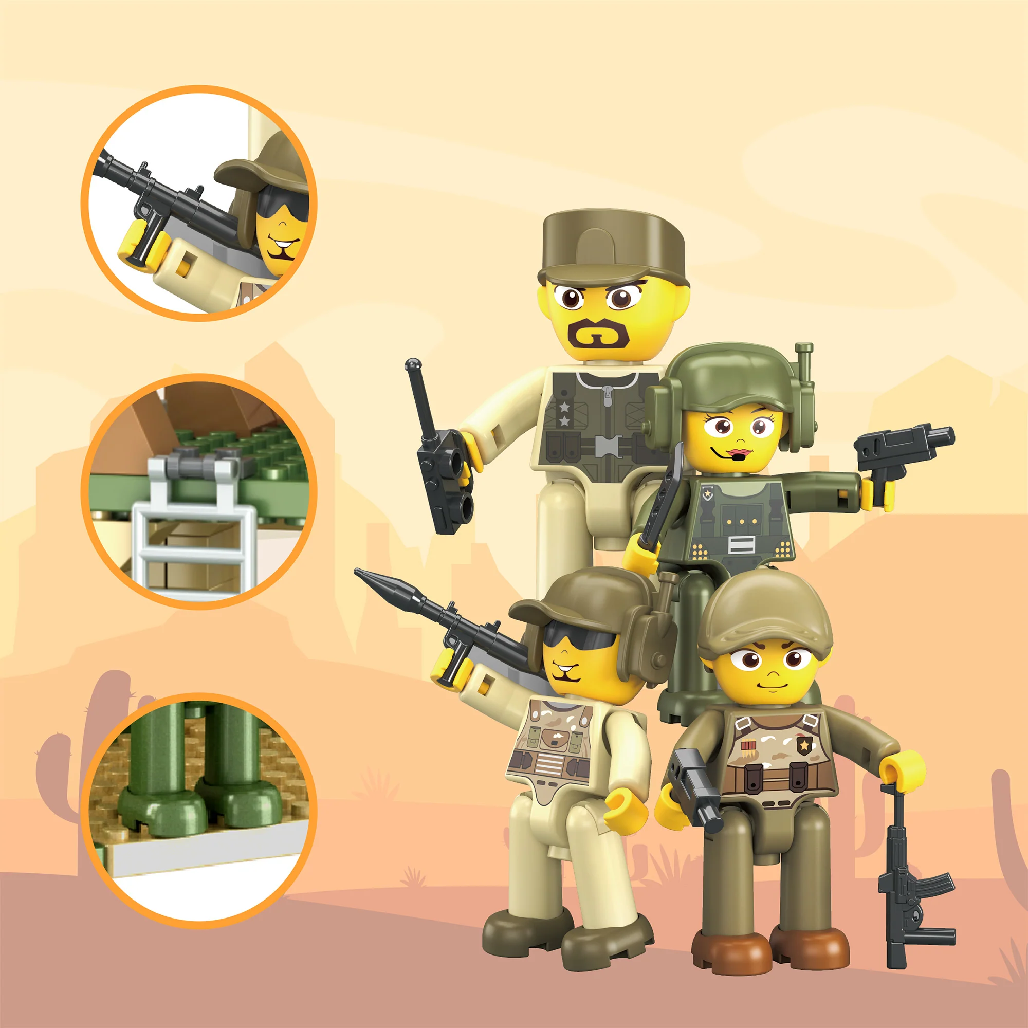 PicassoTiles Military Magnetic Tile, Bricks & Blocks Combo Building Set - Image 6