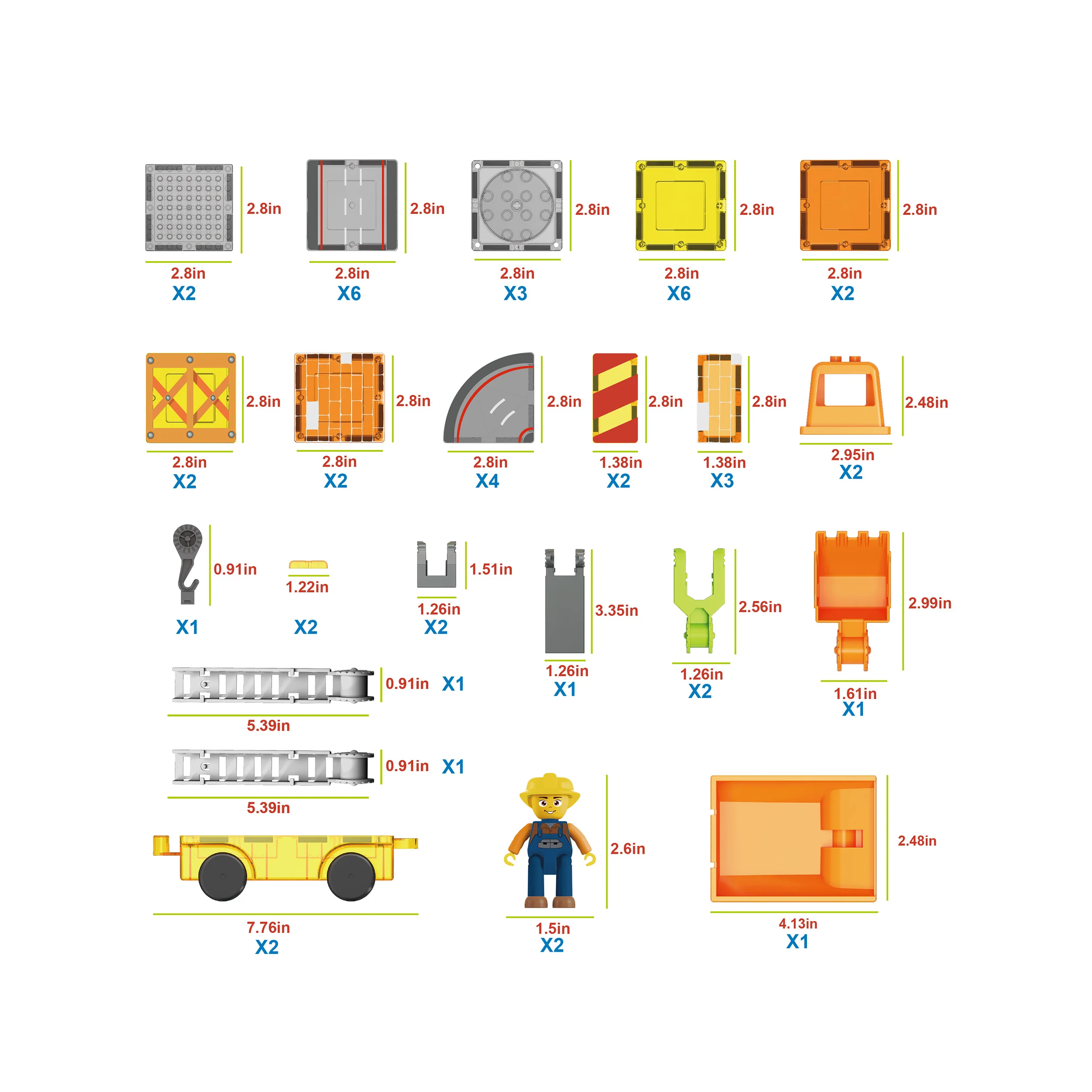PicassoTiles Magnetic Tiles 5-in-1 Construction Vehicle Builder Set - Image 3