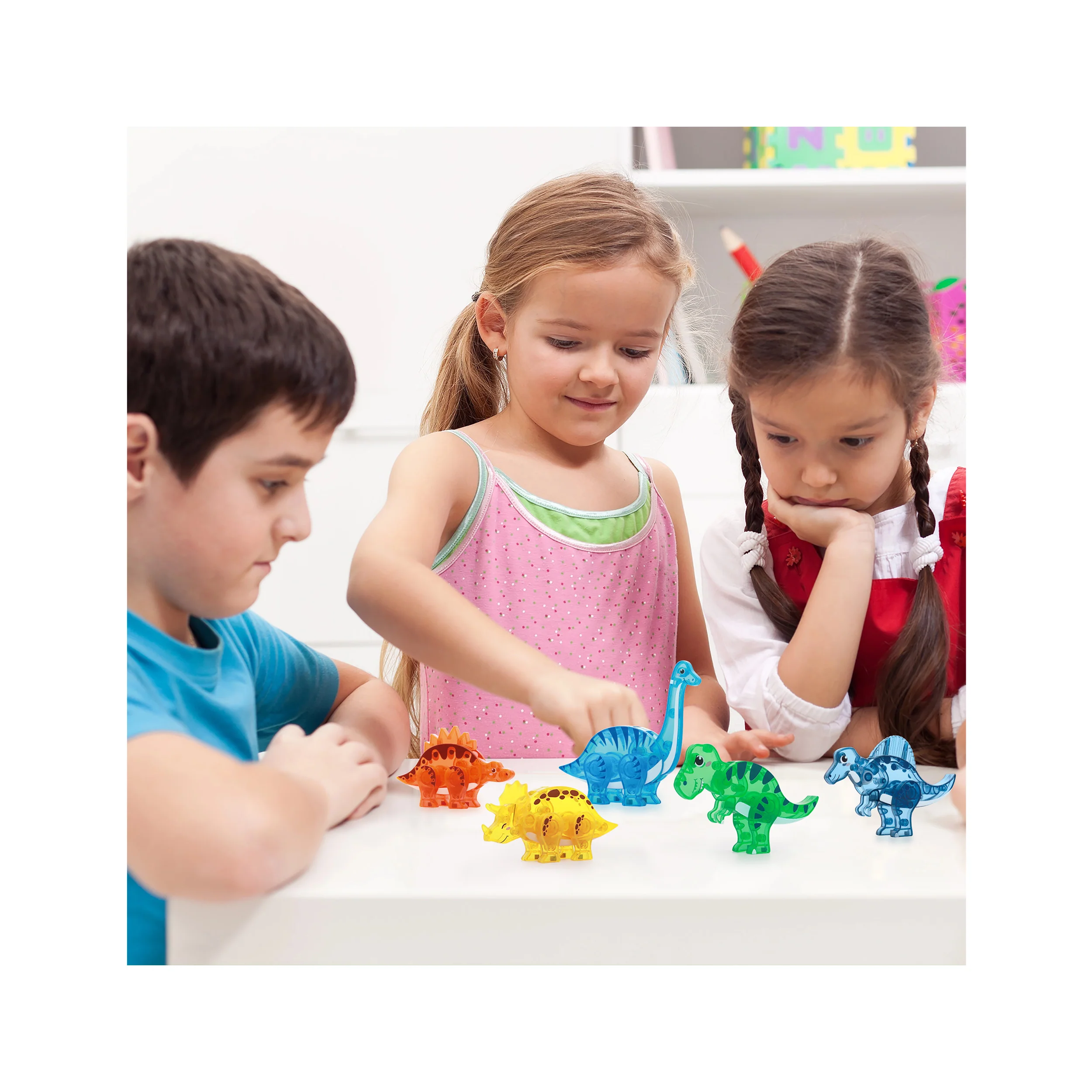 PicassoTiles Magnet Tile Dinosaur Mix & Match Character Prehistoric Friends - Image 2