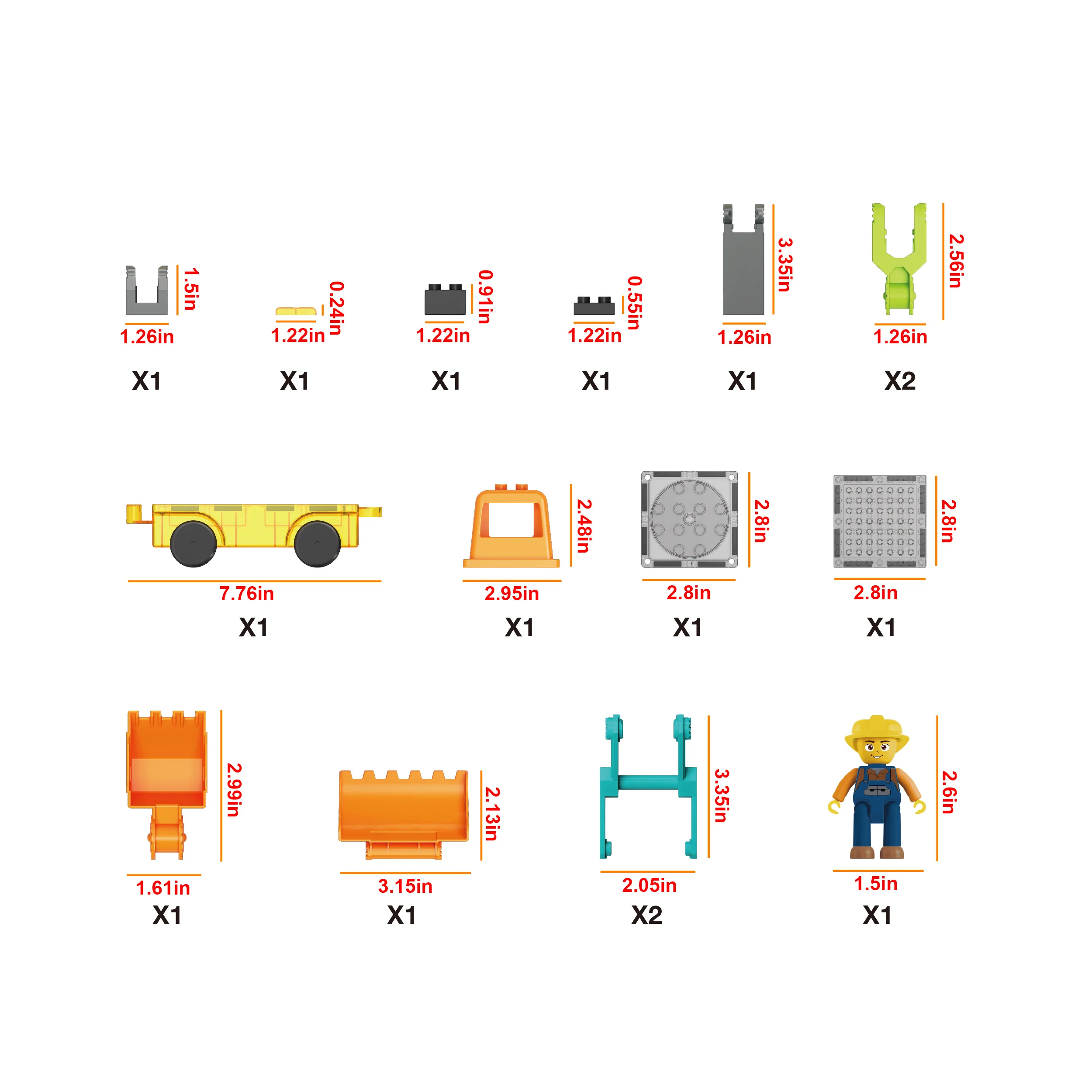 PicassoTiles Magnetic Tile Excavator & Backhoe Play Set - Image 8