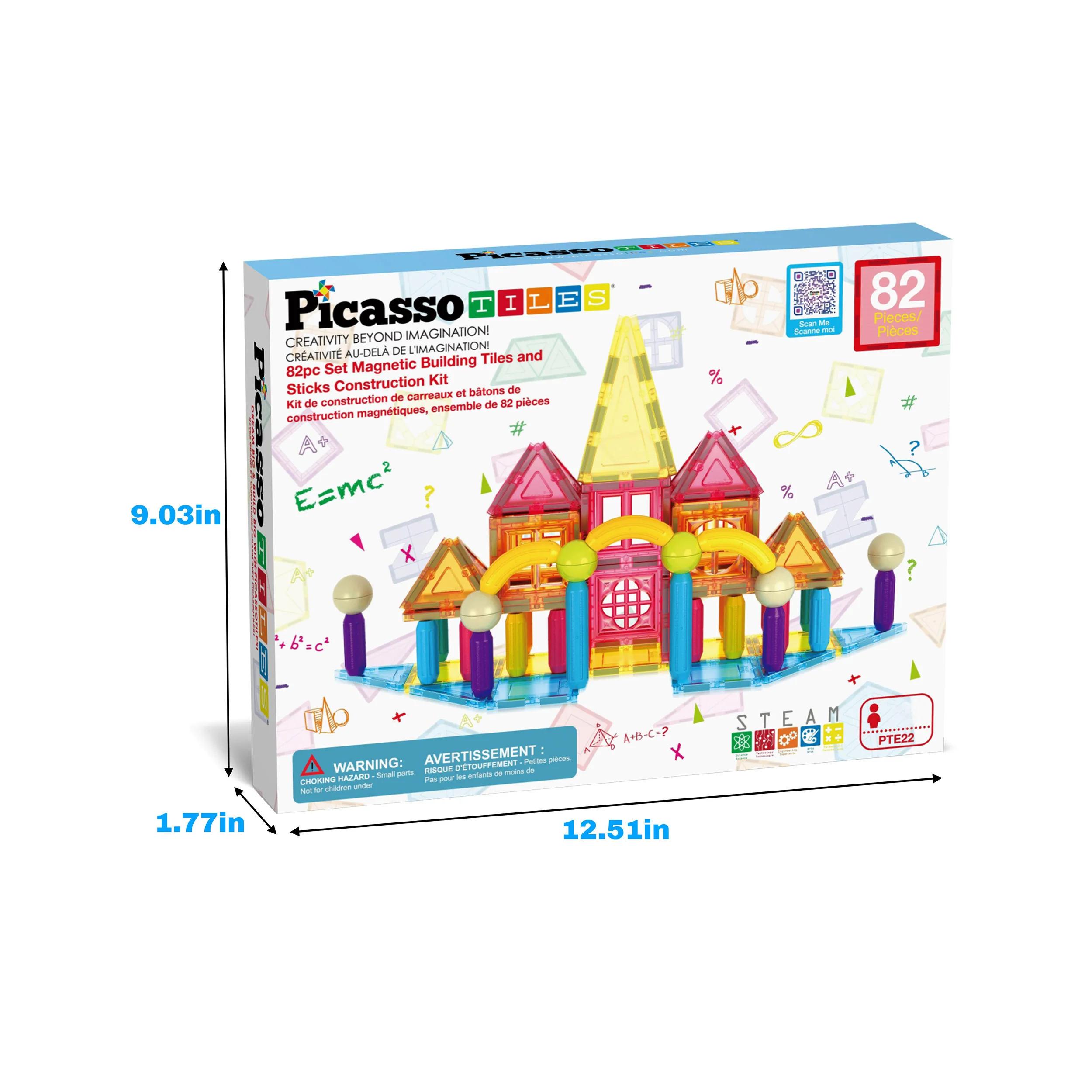 PicassoTiles Magnetic Tiles and Sticks Builder Set (82 Pieces) - Image 7