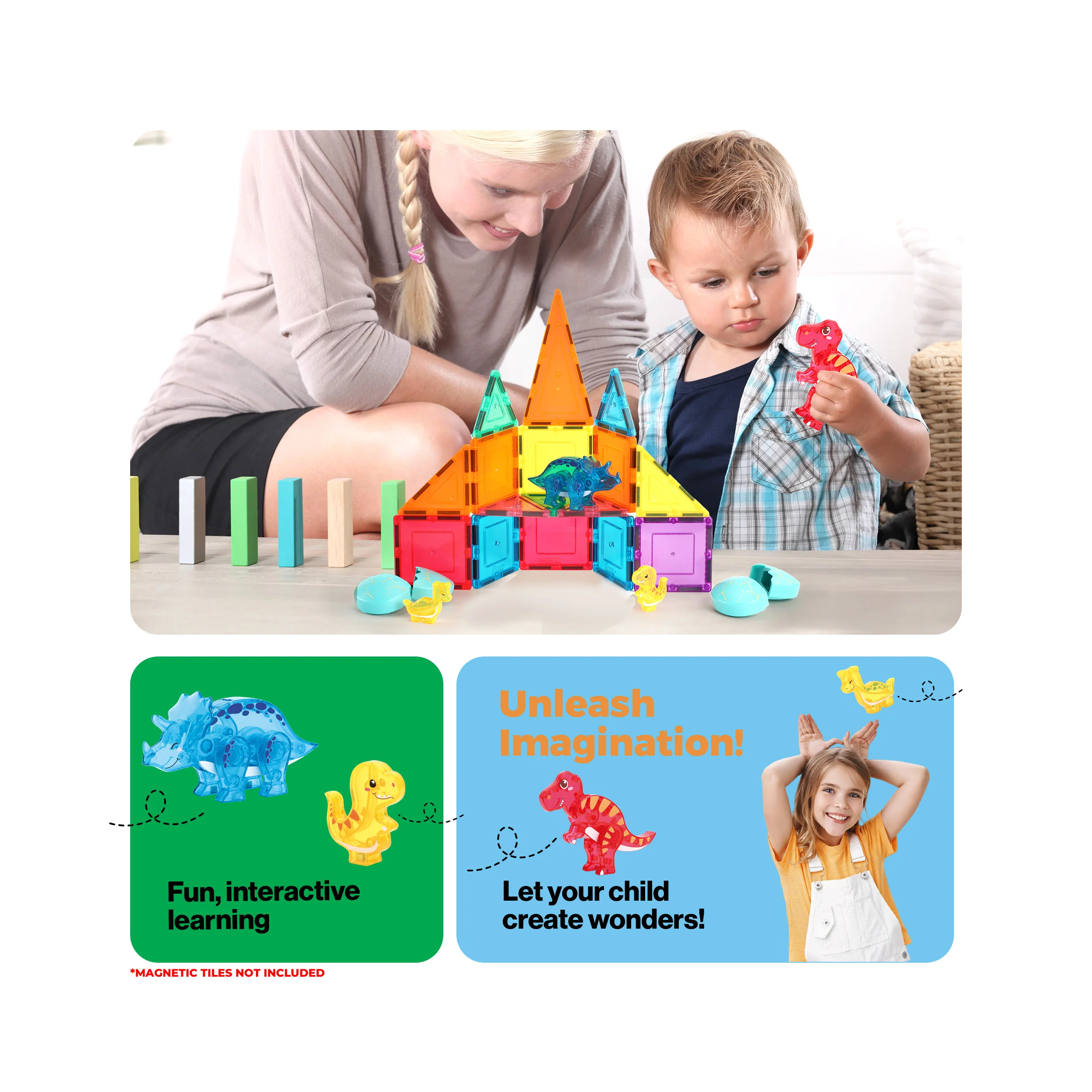Magnetic Dinosaur Egg Set 6pc STEM Toy for Kids 3+ - Image 5