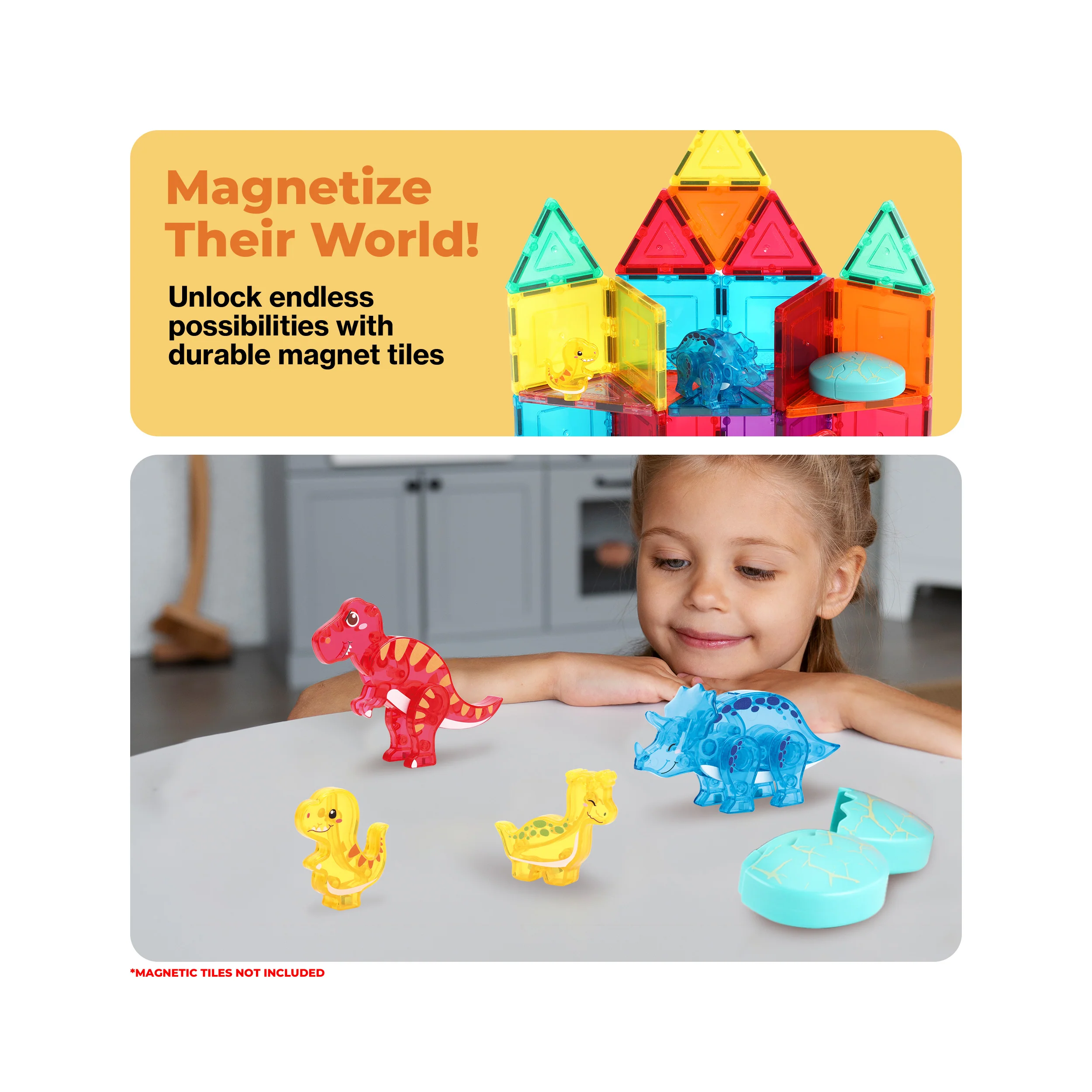 Magnetic Dinosaur Egg Set 6pc STEM Toy for Kids 3+ - Image 7