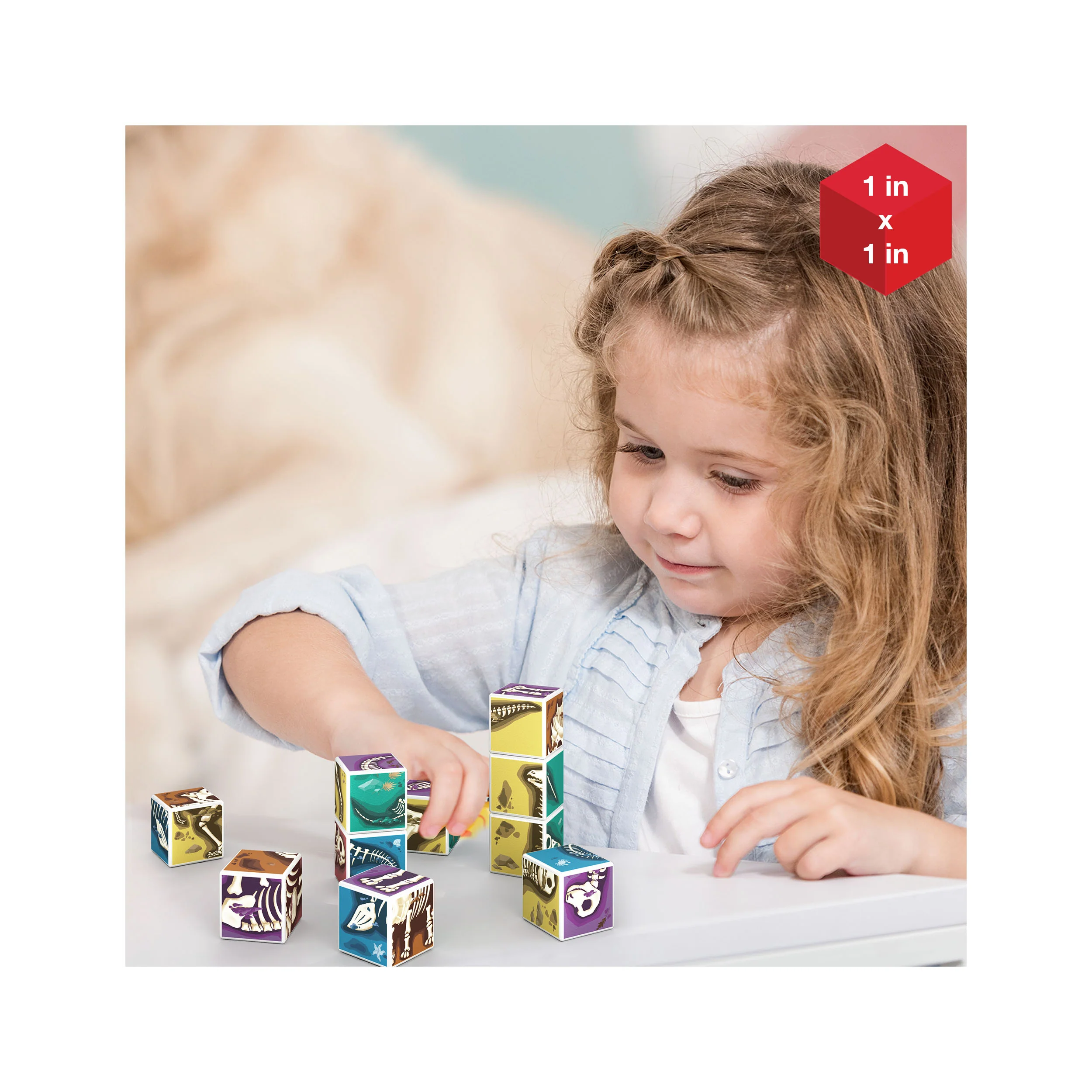 PicassoTiles Magnetic Fossil Dinosaur 3D Puzzle Cube Building Blocks - Image 2