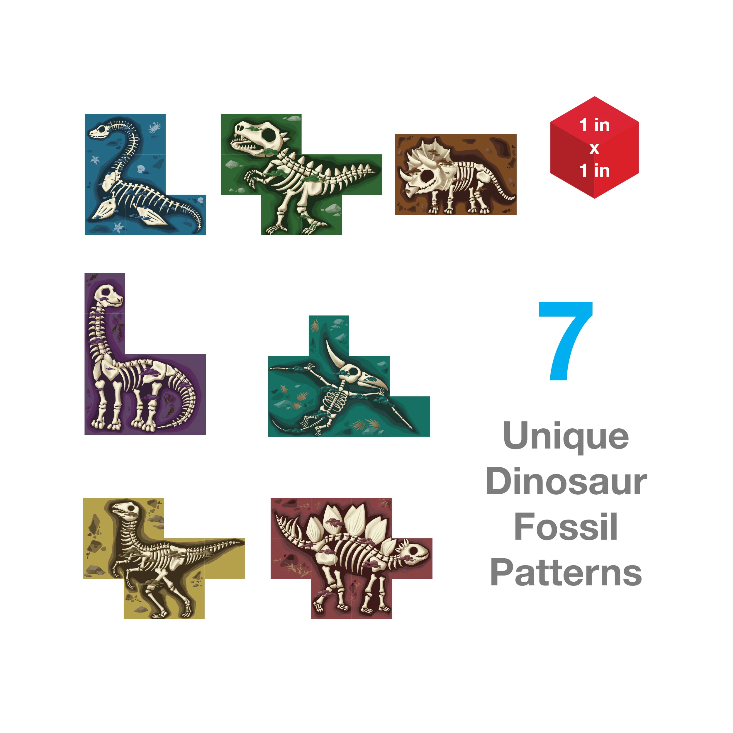 PicassoTiles Magnetic Fossil Dinosaur 3D Puzzle Cube Building Blocks - Image 3