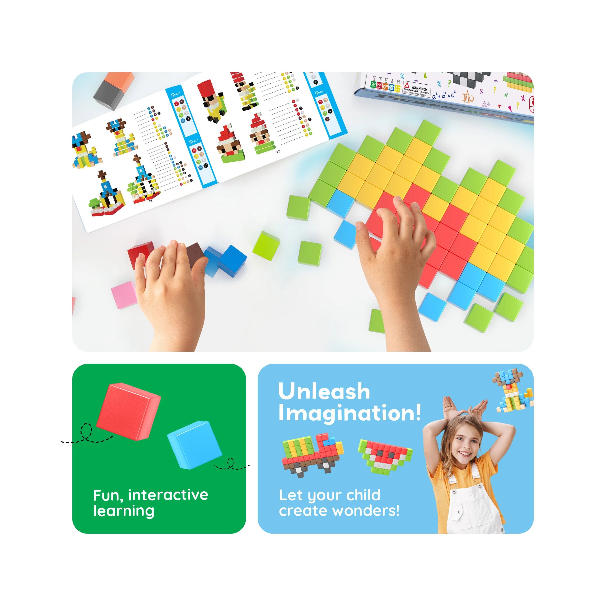 PicassoTiles 108pc Magnetic Puzzle Cubes Building Set - Image 5