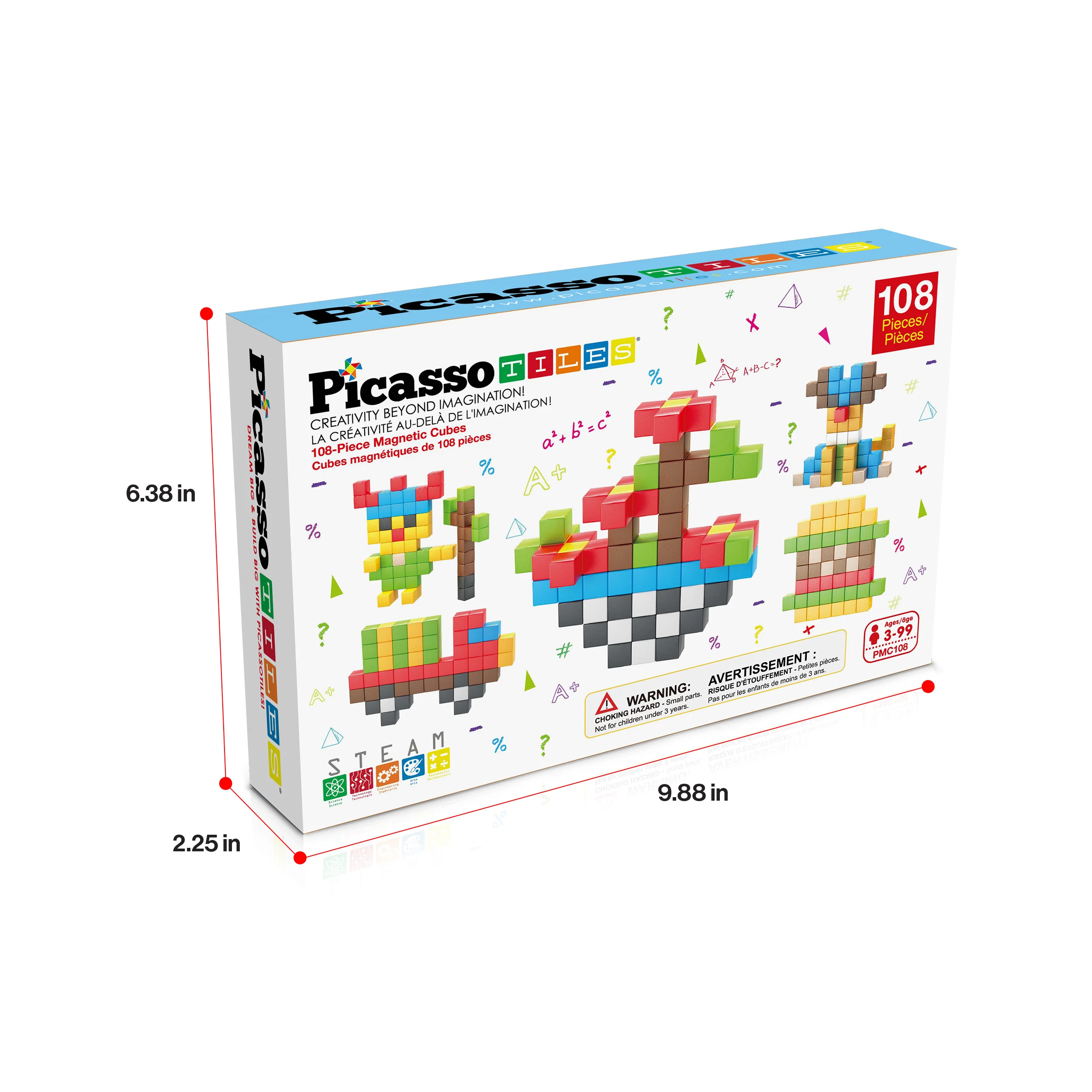 PicassoTiles 108pc Magnetic Puzzle Cubes Building Set - Image 9