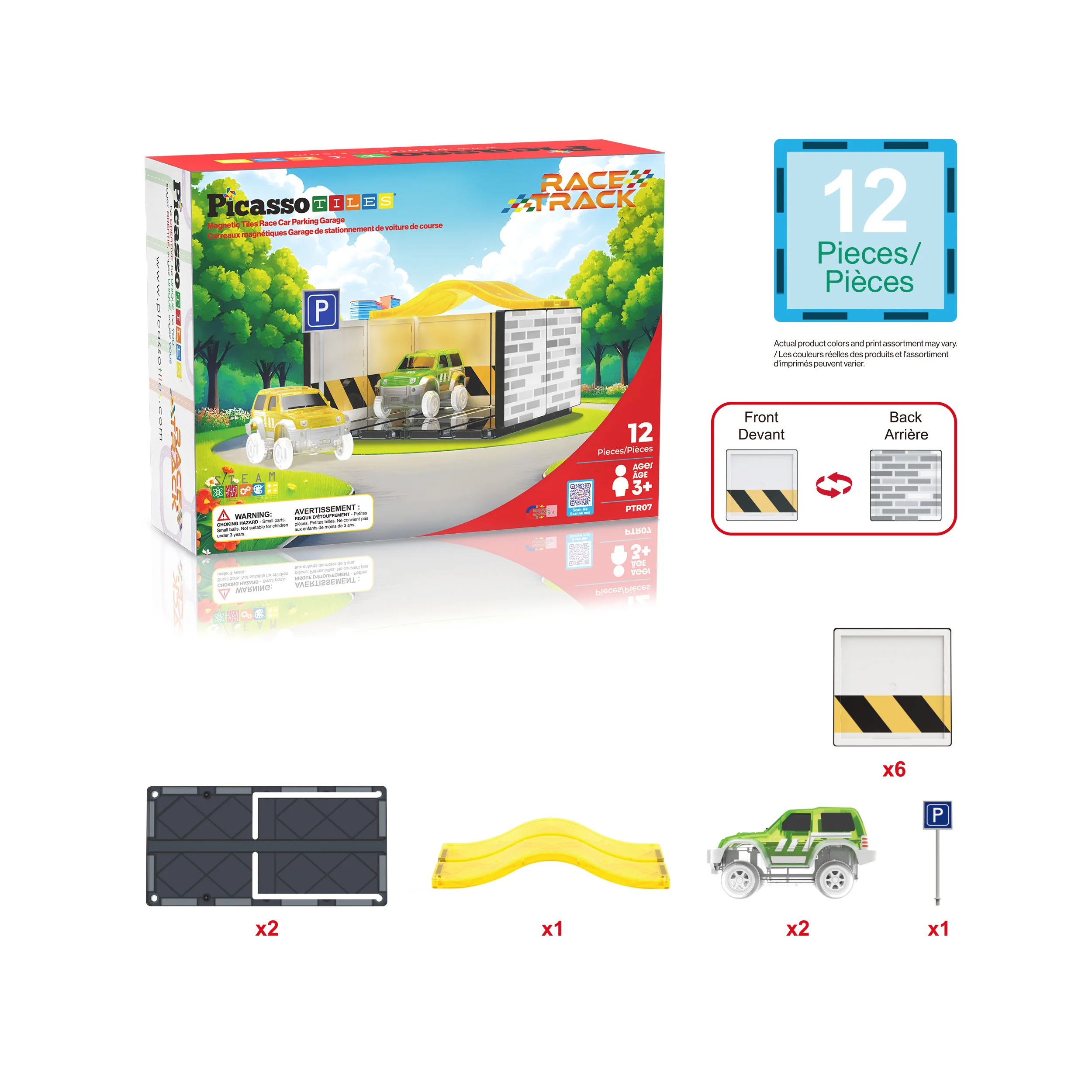 PicassoTiles Magnetic Race Car Track Parking Garage Expansion Pack - Image 3