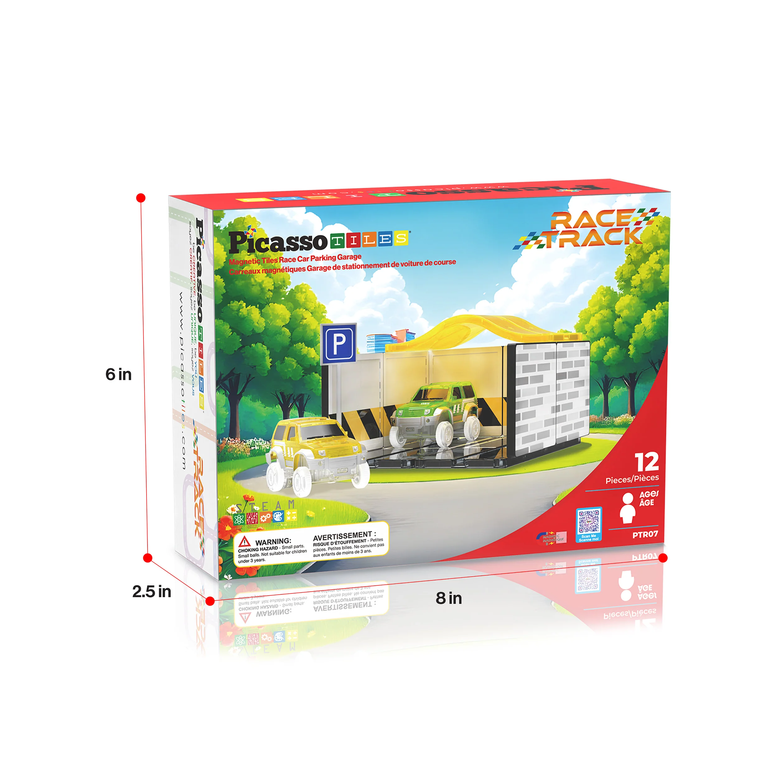 PicassoTiles Magnetic Race Car Track Parking Garage Expansion Pack - Image 9