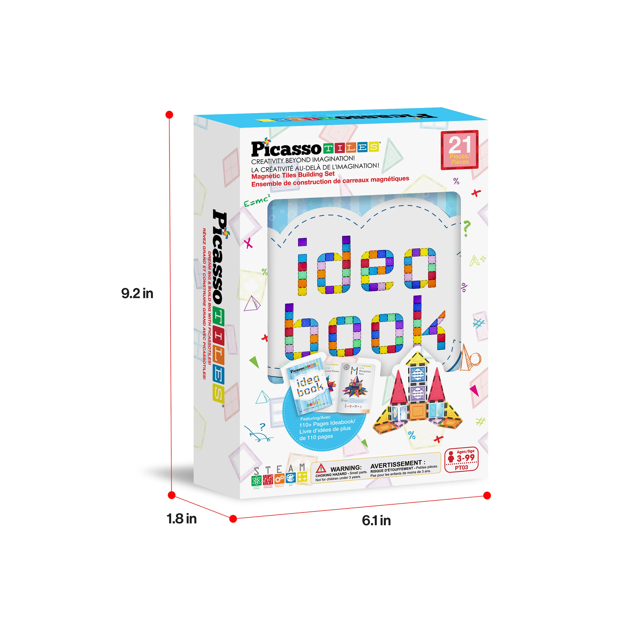 PicassoTiles Magnetic Tile Building Set with Windows and Doors (21 Pieces) - Image 9