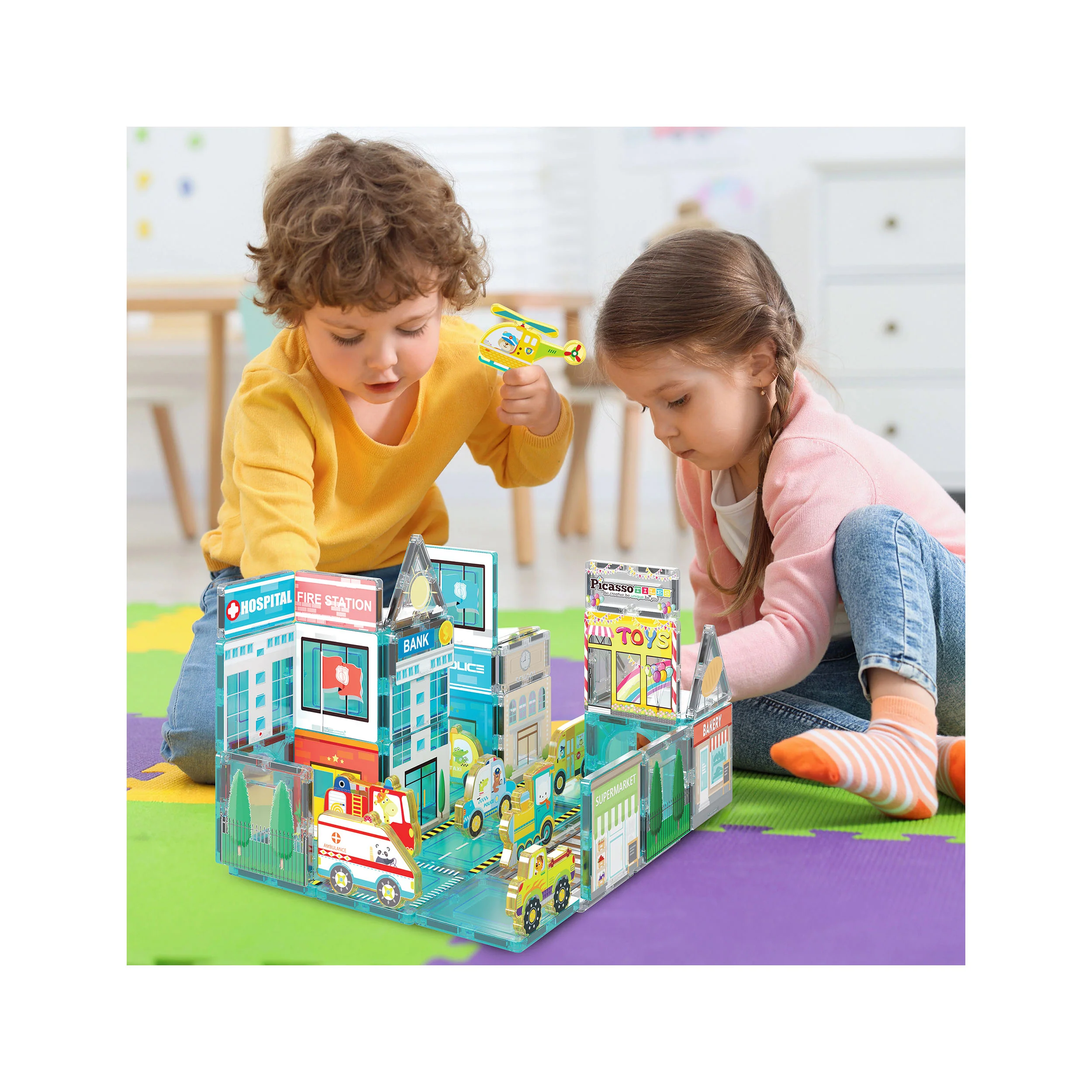PicassoTiles Metro City Magnetic Marvels Playset - Image 2