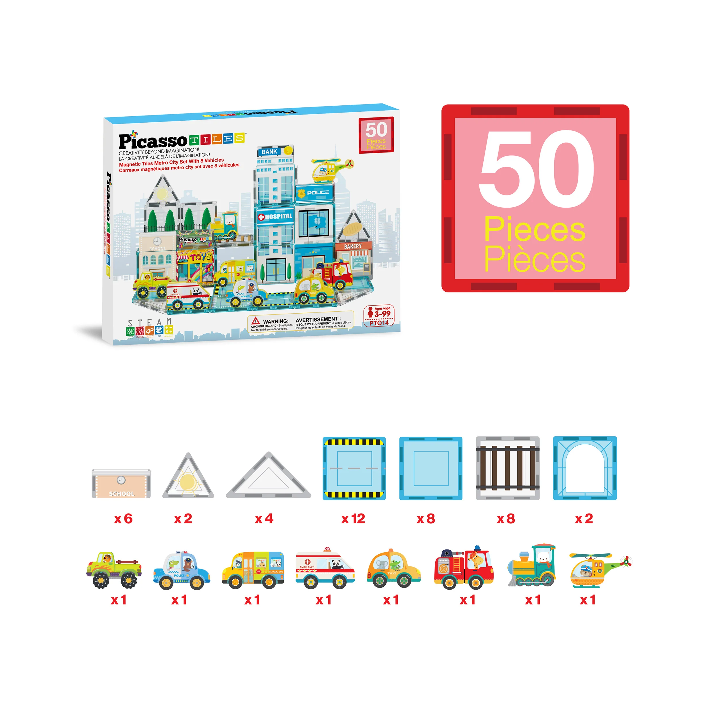 PicassoTiles Metro City Magnetic Marvels Playset - Image 3
