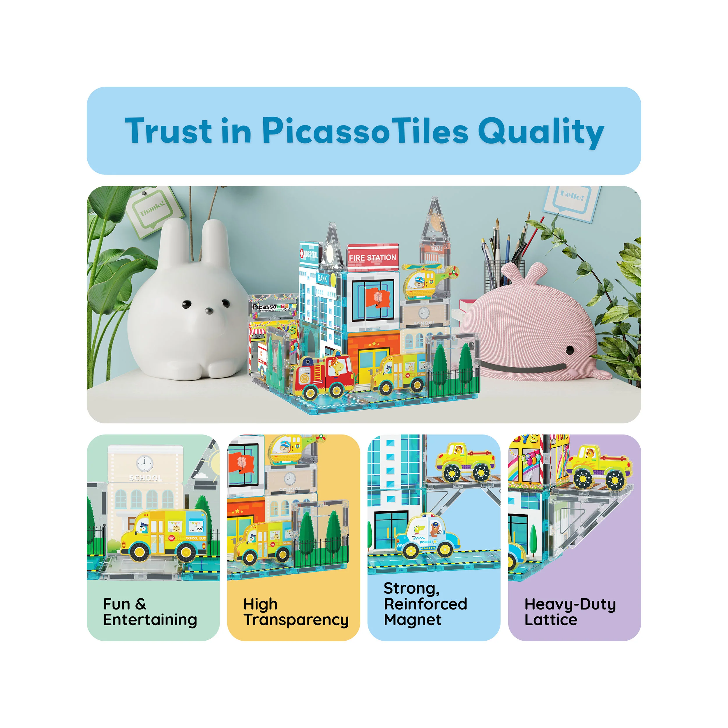 PicassoTiles Metro City Magnetic Marvels Playset - Image 8