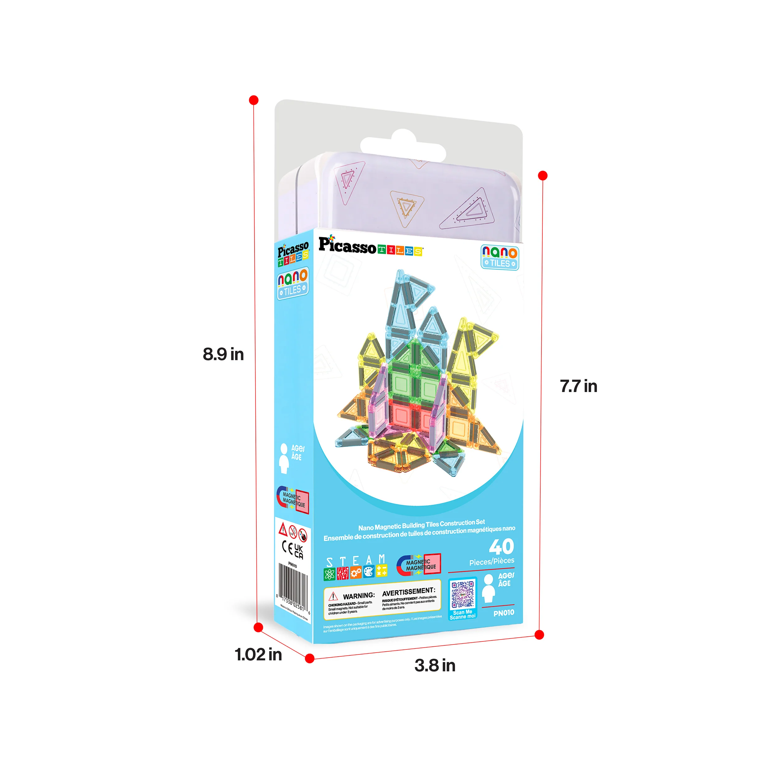 PicassoTiles Magnetic Tiles Construction Building Collection Travel Set 40pc - Image 9