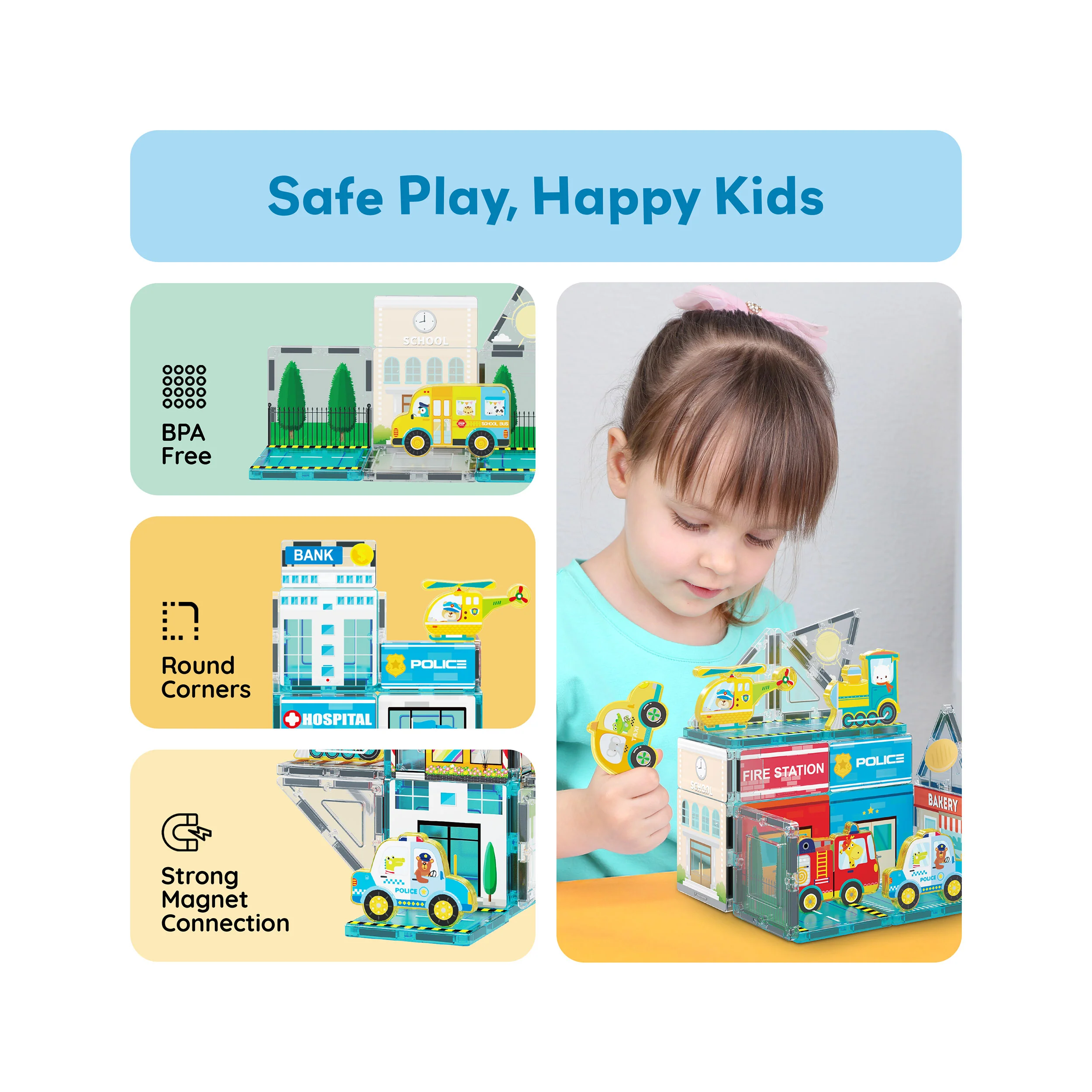 PicassoTiles Metro City Magnetic Tile Playset - Image 6