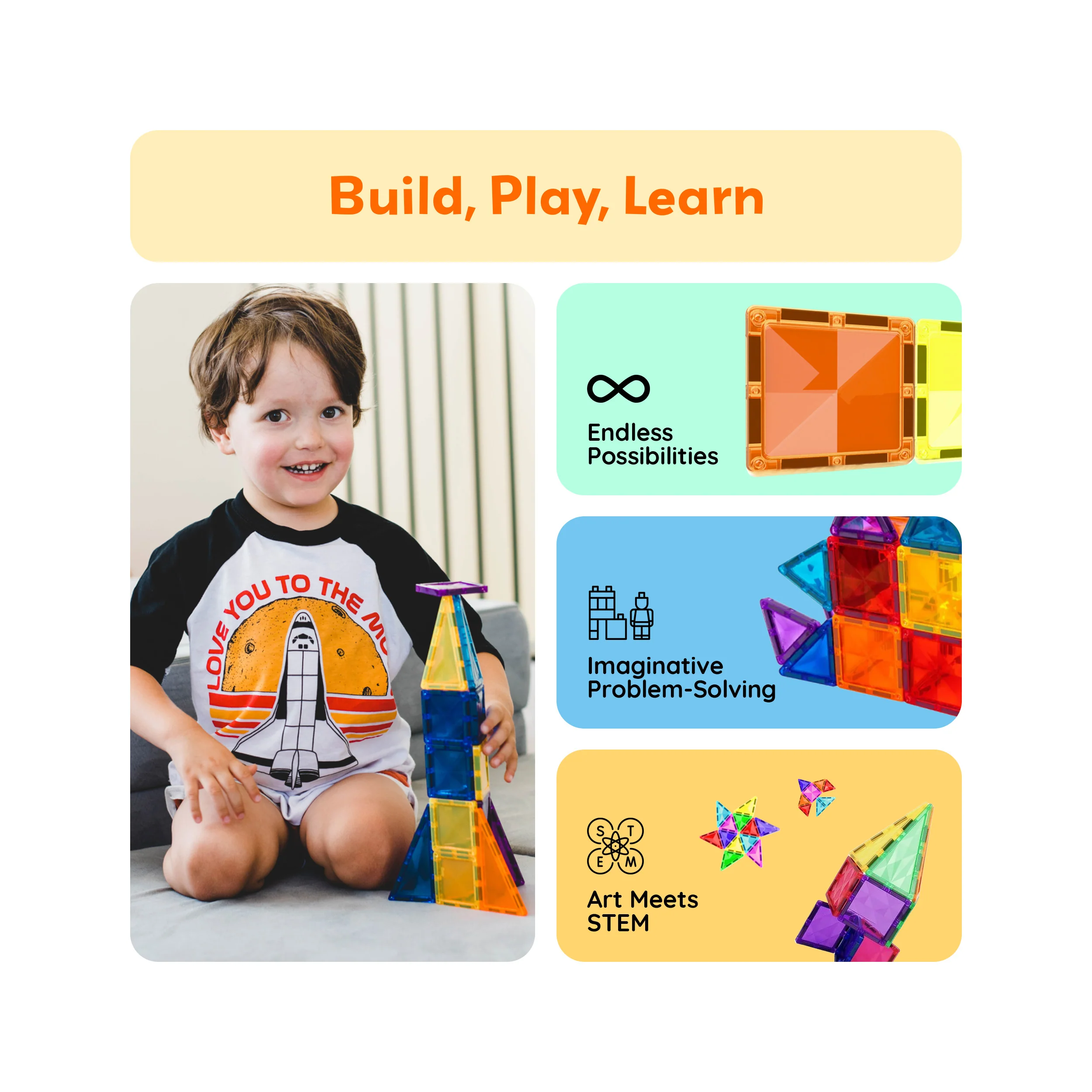 PicassoTiles Travel Size Rocket Magnetic Playset - Image 5