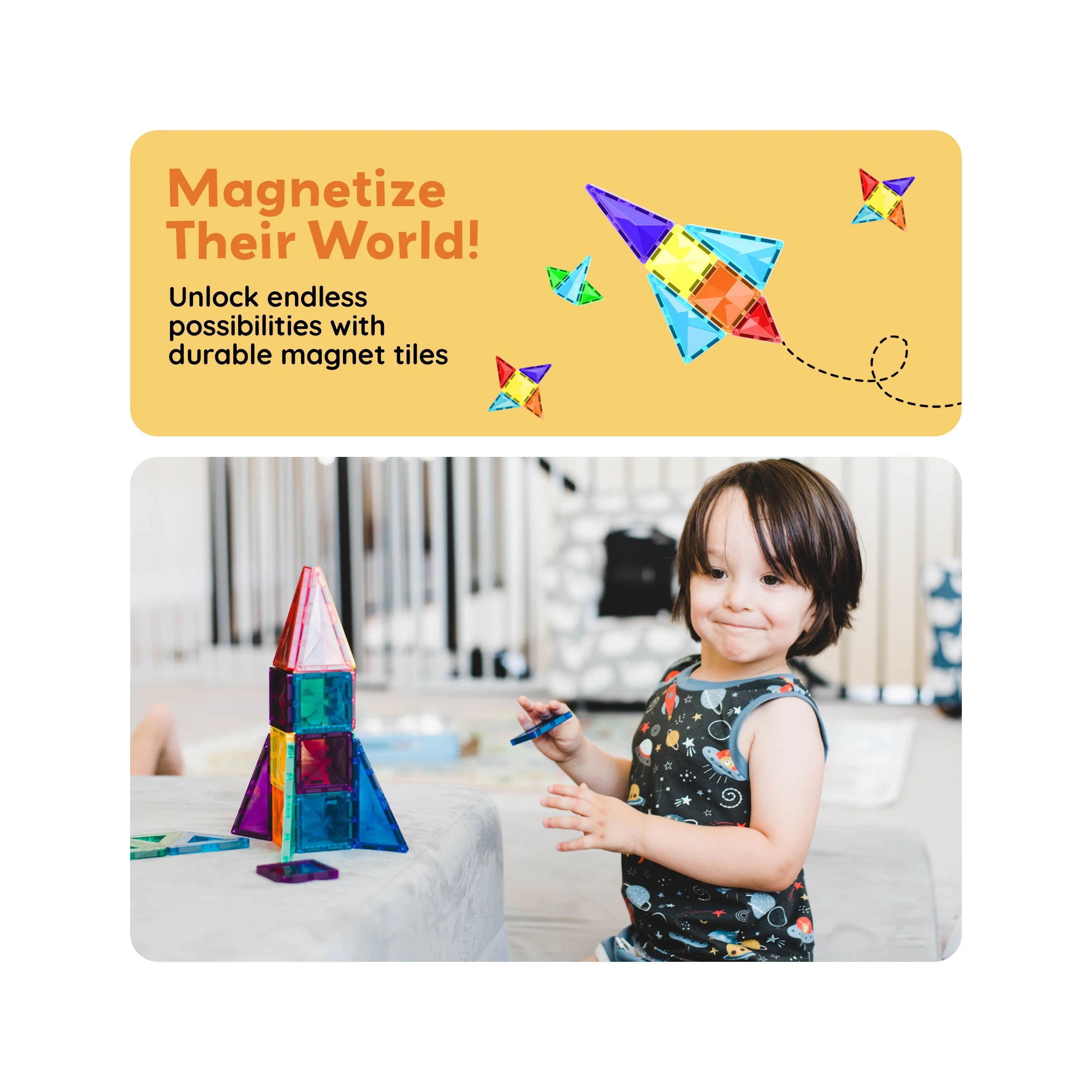 PicassoTiles Travel Size Rocket Magnetic Playset - Image 8