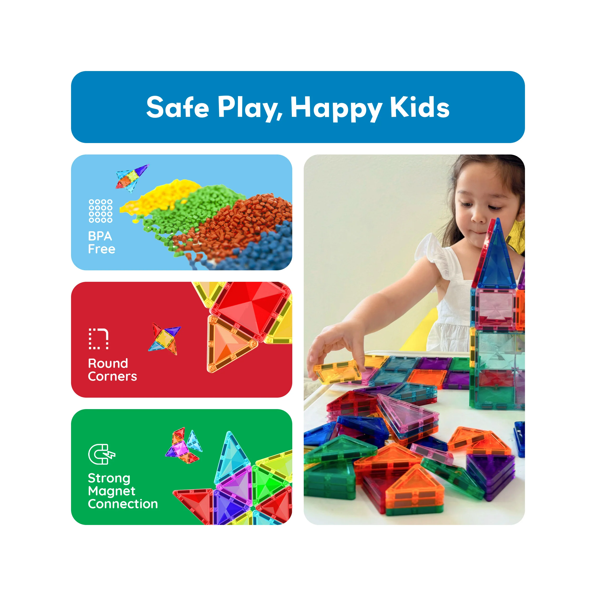 PicassoTiles Mini Diamond Travel Size 40pc Building Block Tile Set - Image 5
