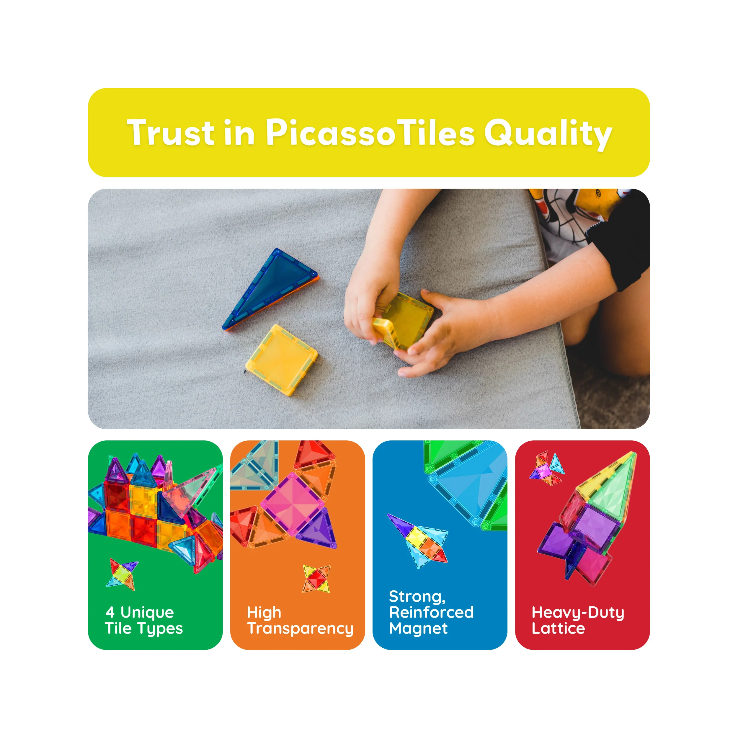 PicassoTiles Mini Diamond Travel Size 40pc Building Block Tile Set - Image 7