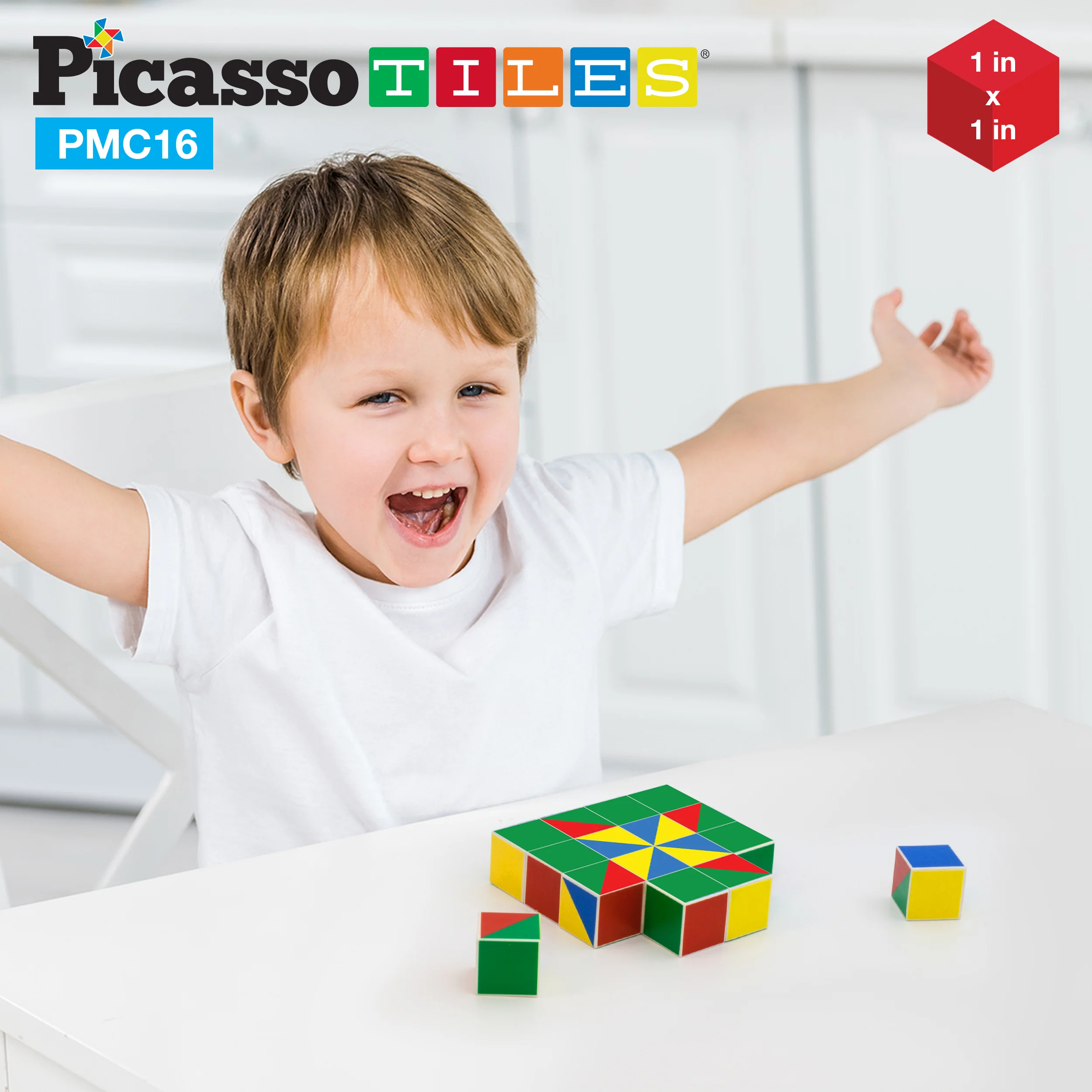 PicassoTiles Geometry Patterns Magnetic Puzzle Cube Set - Image 3