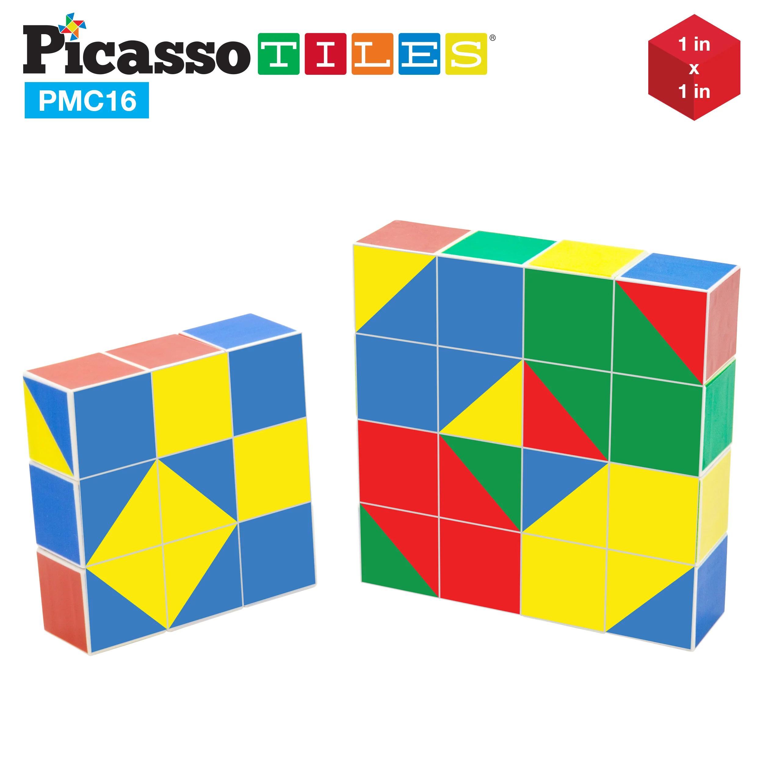 PicassoTiles Geometry Patterns Magnetic Puzzle Cube Set - Image 4