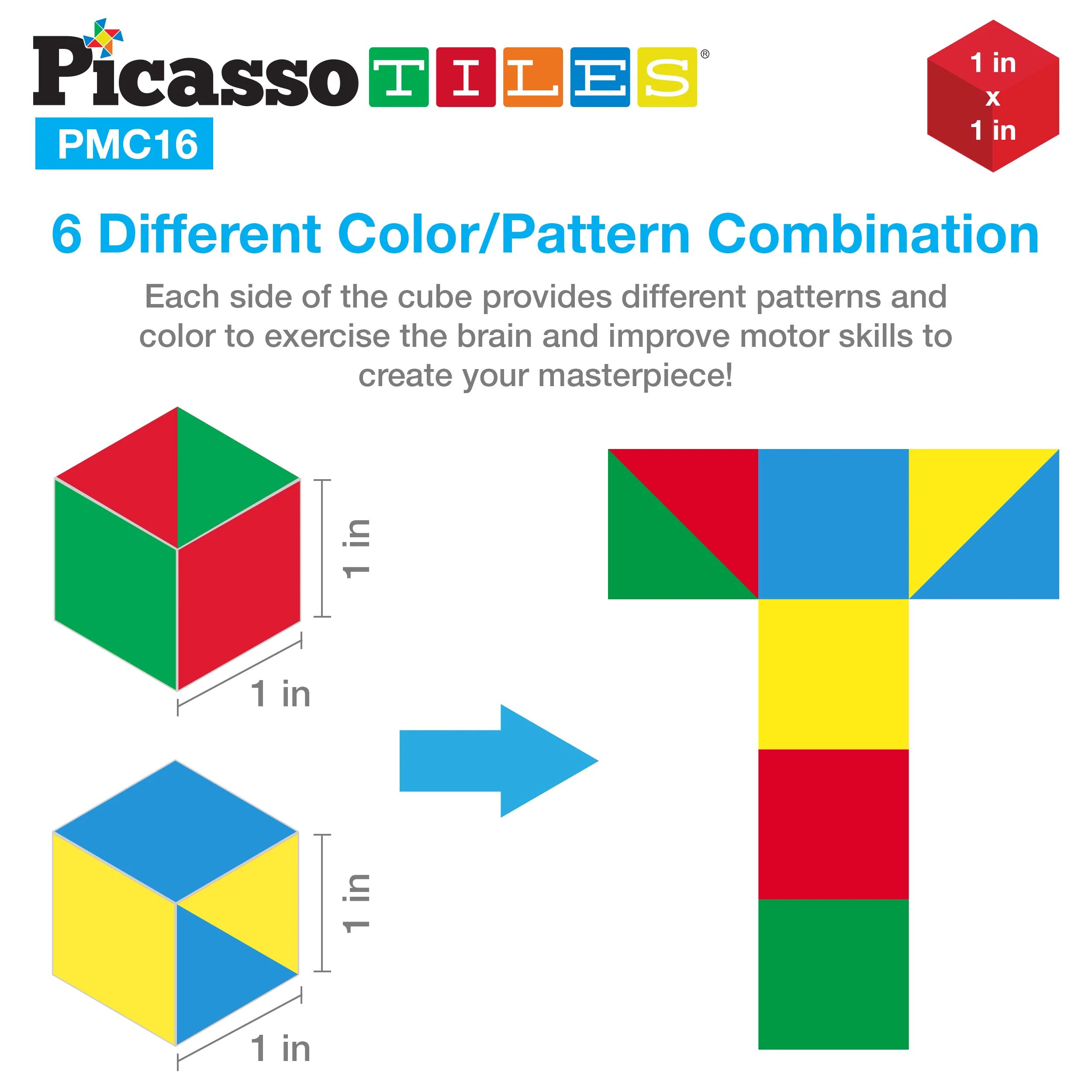 PicassoTiles Geometry Patterns Magnetic Puzzle Cube Set - Image 7