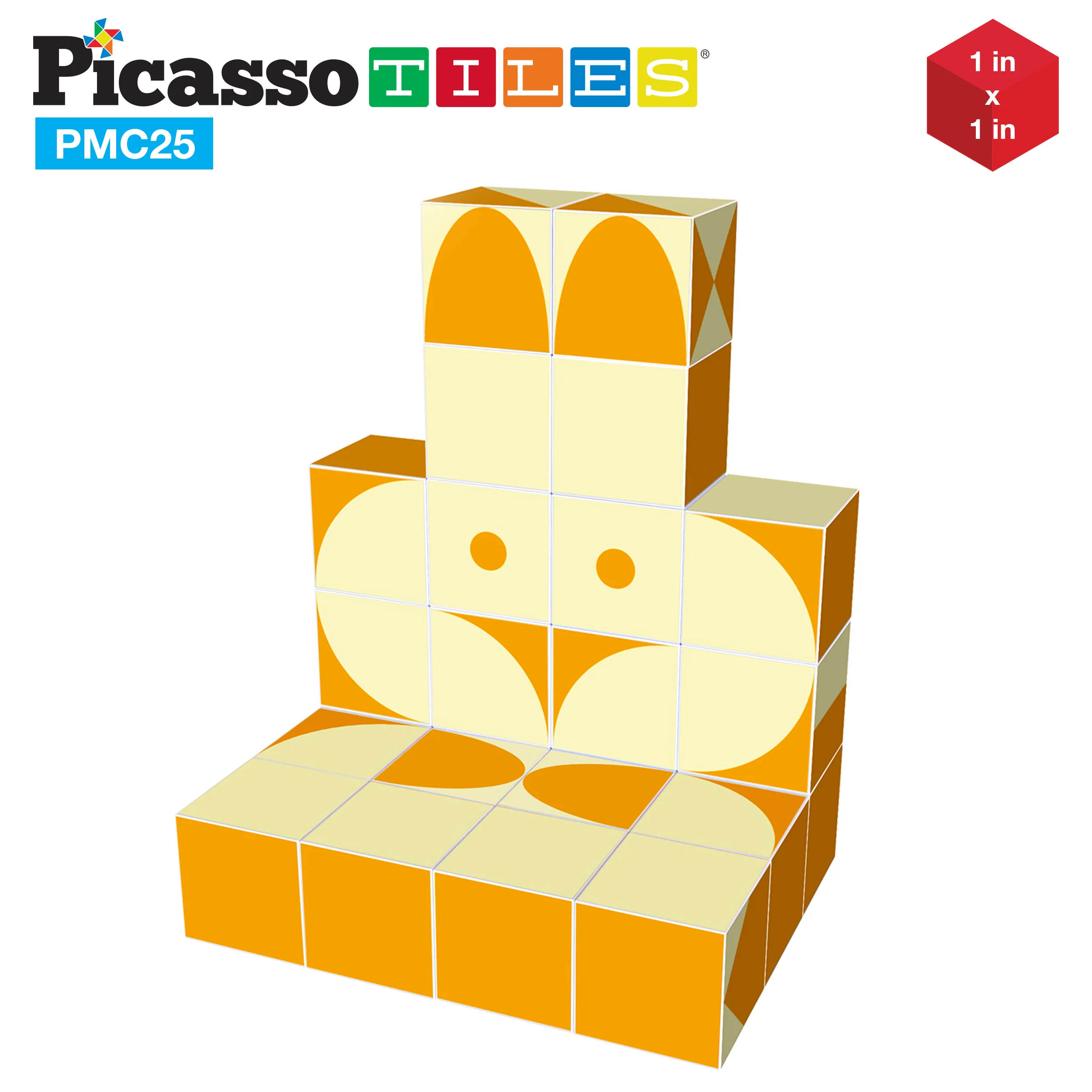 PicassoTiles Mix and Match 25 Piece Magnetic Puzzle Cube Set - Image 4