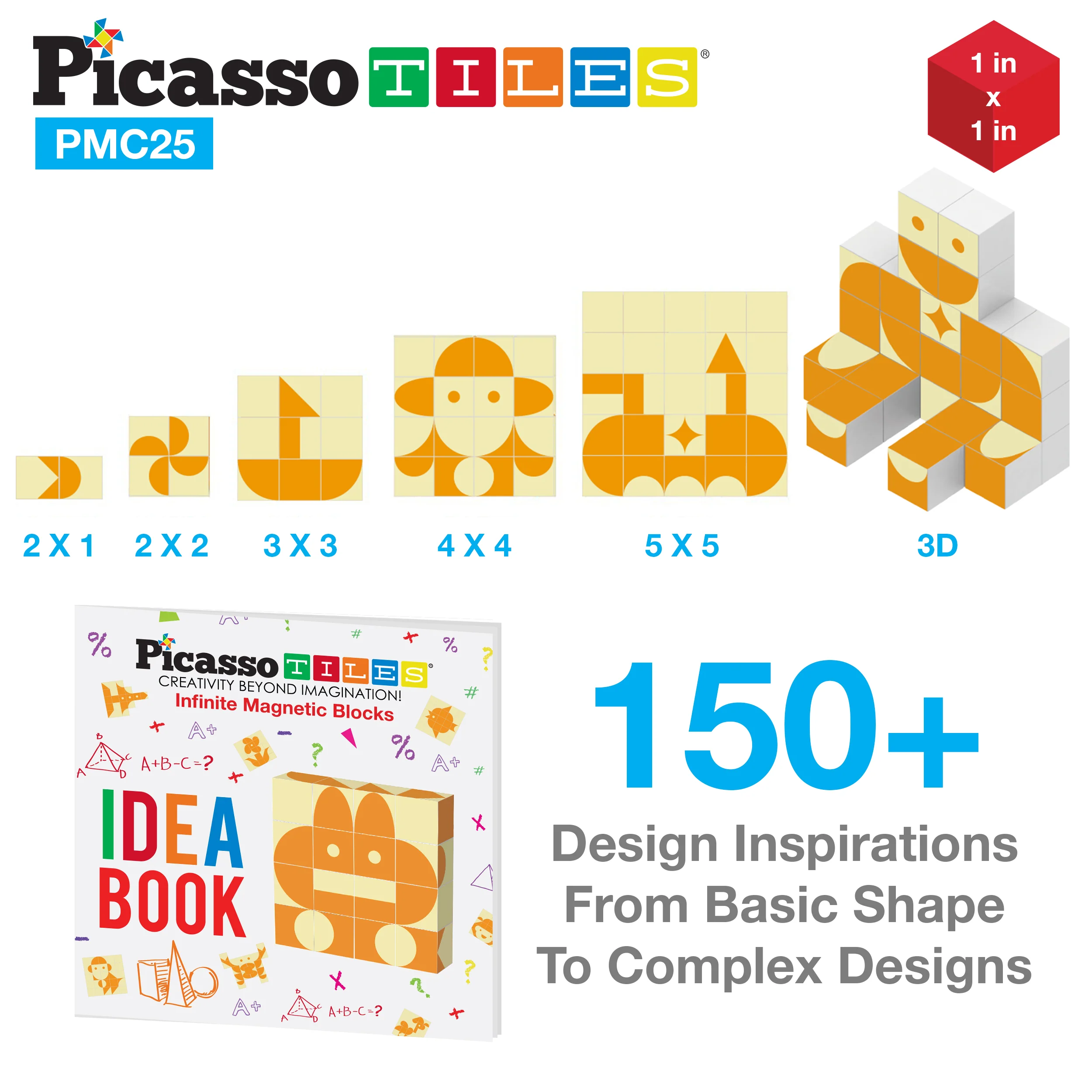 PicassoTiles Mix and Match 25 Piece Magnetic Puzzle Cube Set - Image 5