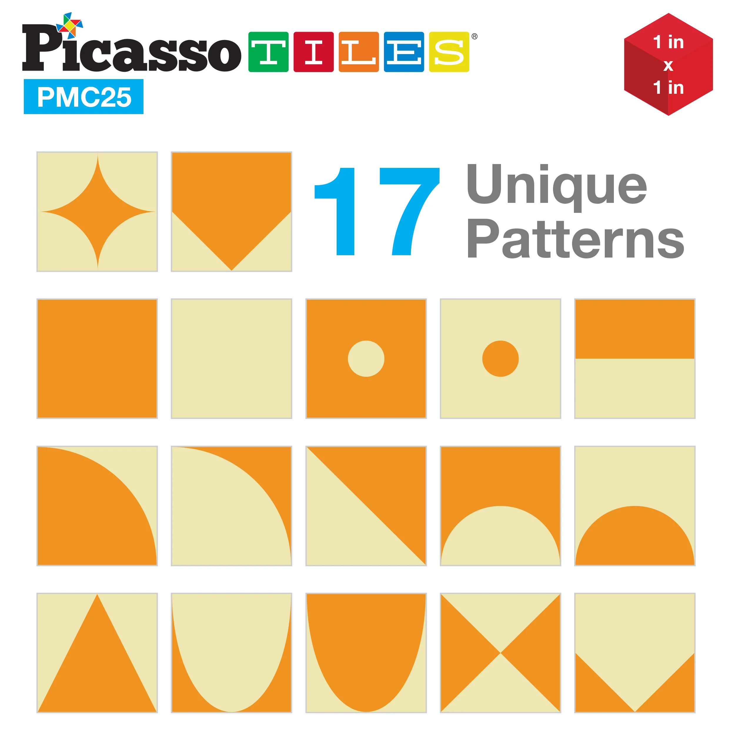 PicassoTiles Mix and Match 25 Piece Magnetic Puzzle Cube Set - Image 7