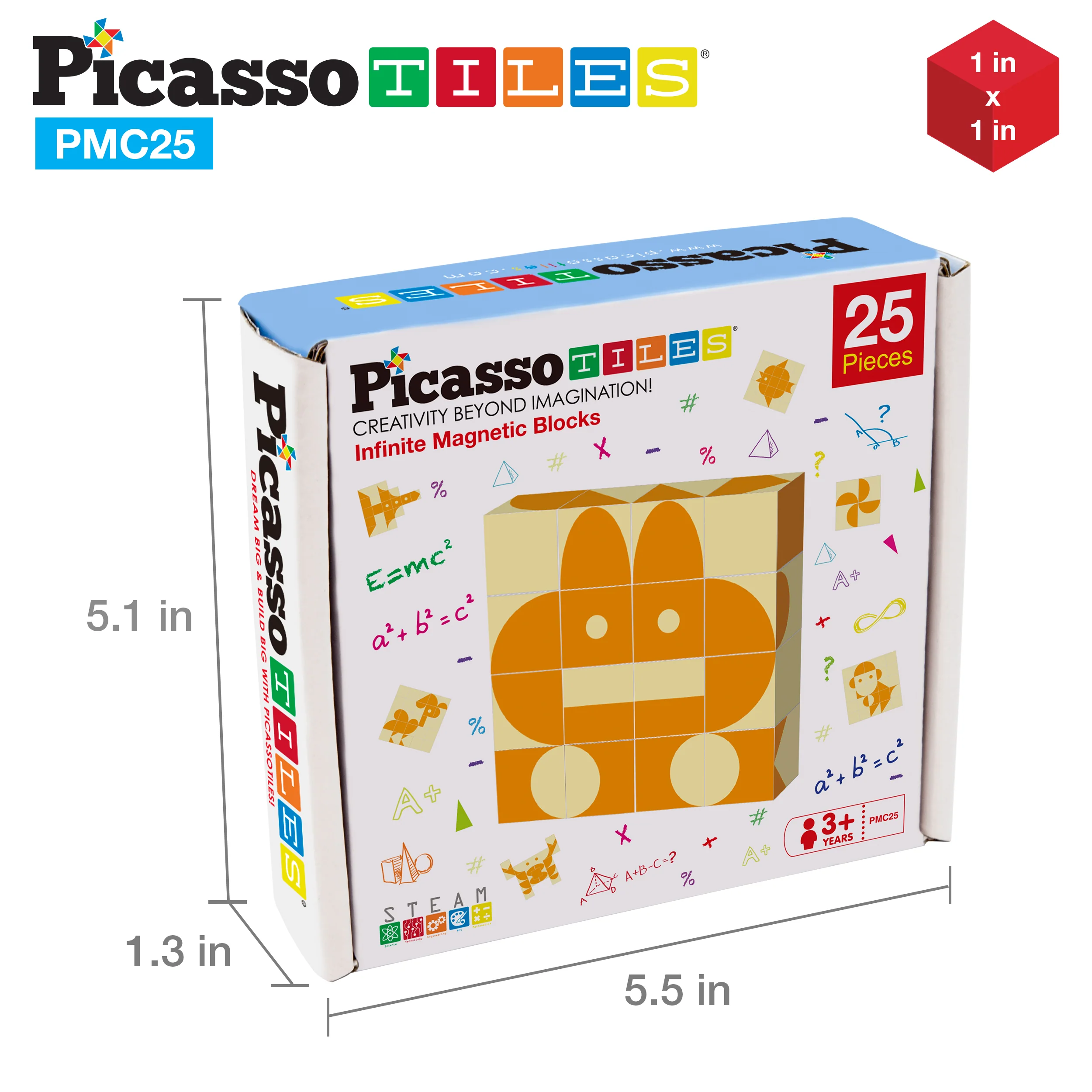 PicassoTiles Mix and Match 25 Piece Magnetic Puzzle Cube Set - Image 9