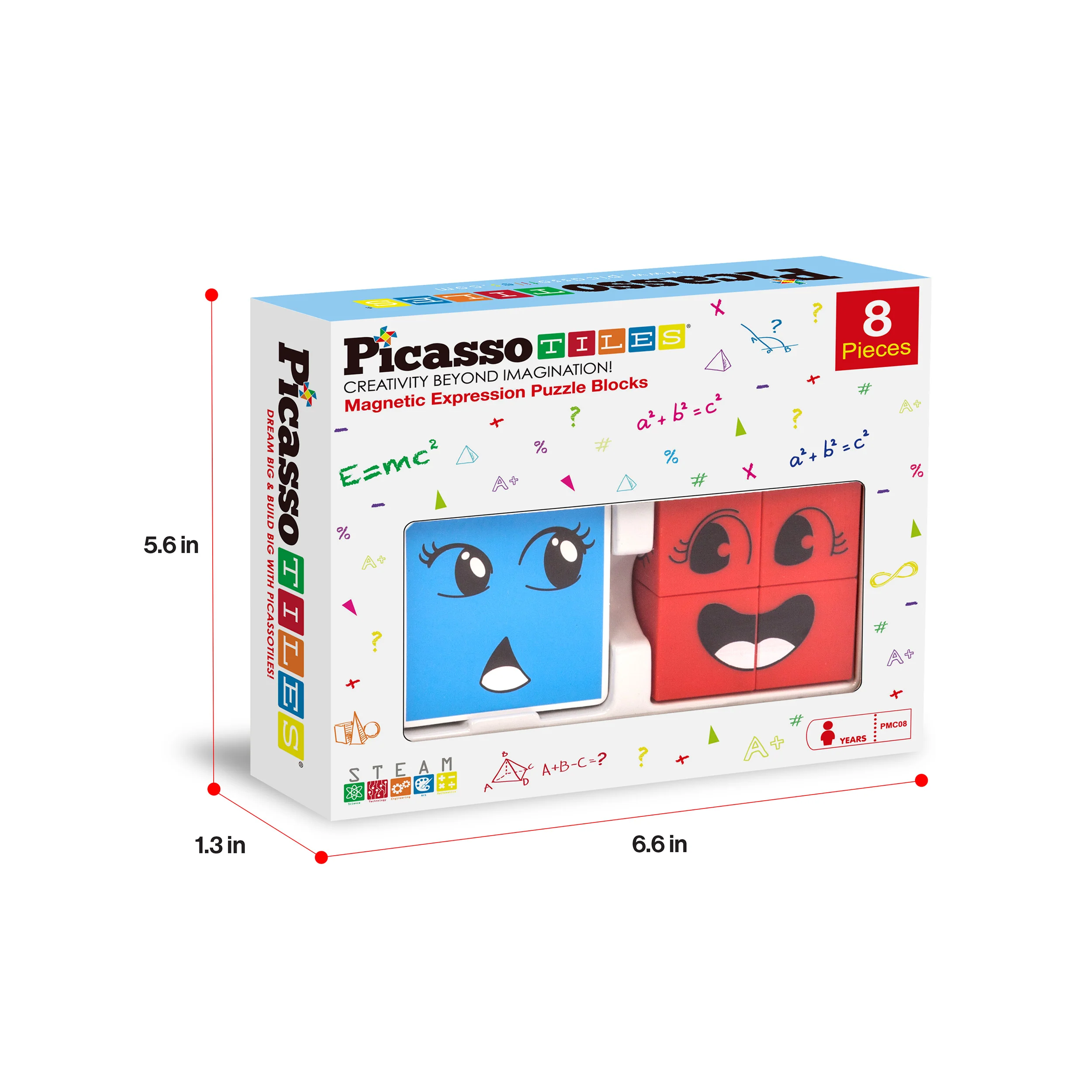 PicassoTiles Mix and Match 8 Piece Magnetic Emoticon Puzzle Cubes - Image 9