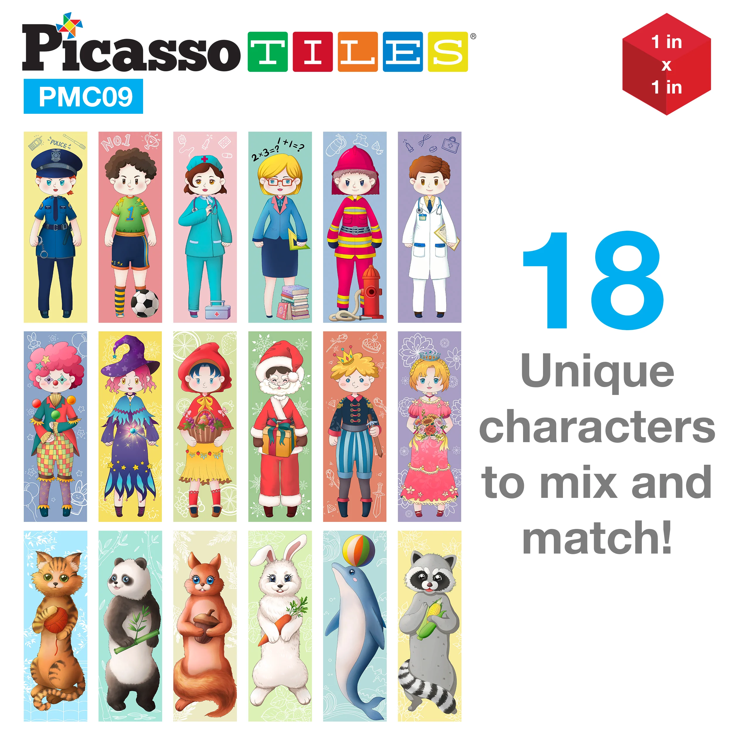 PicassoTiles Mix and Match 9 Piece Magnetic Magic Puzzle Cubes - Image 3