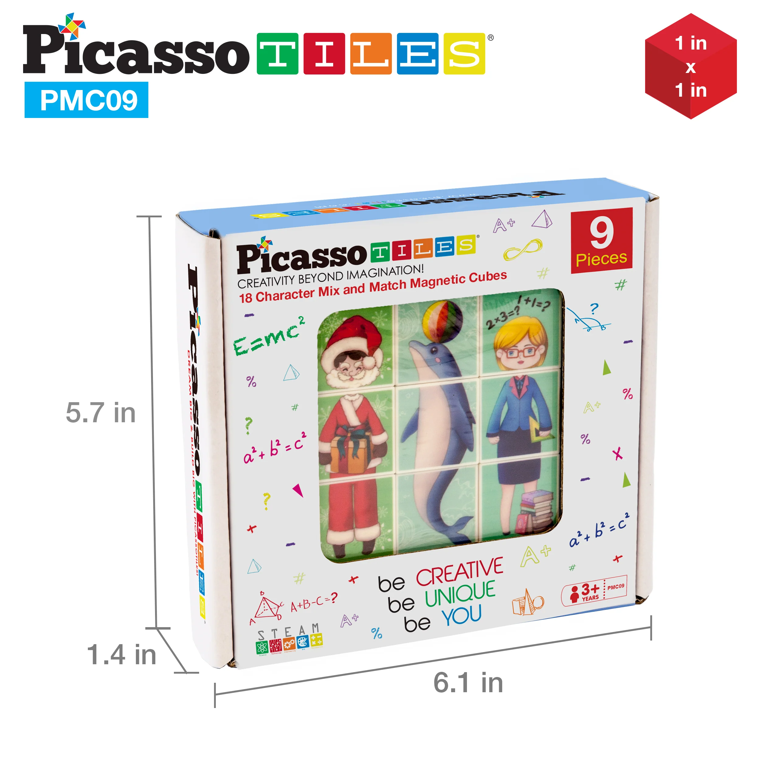 PicassoTiles Mix and Match 9 Piece Magnetic Magic Puzzle Cubes - Image 7