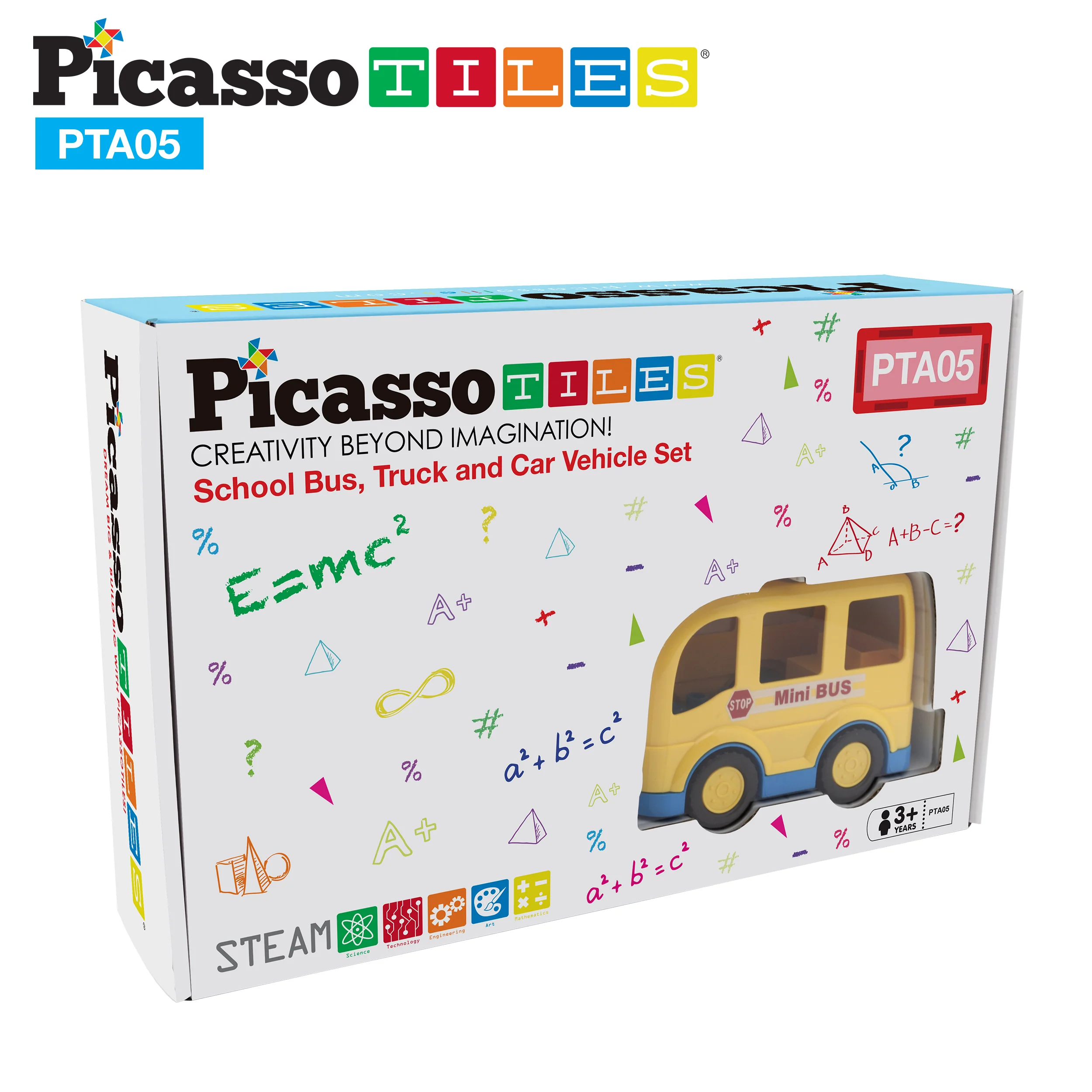 PicassoTiles Magnetic Toy Character Action Figure with 3 Cars - Image 9