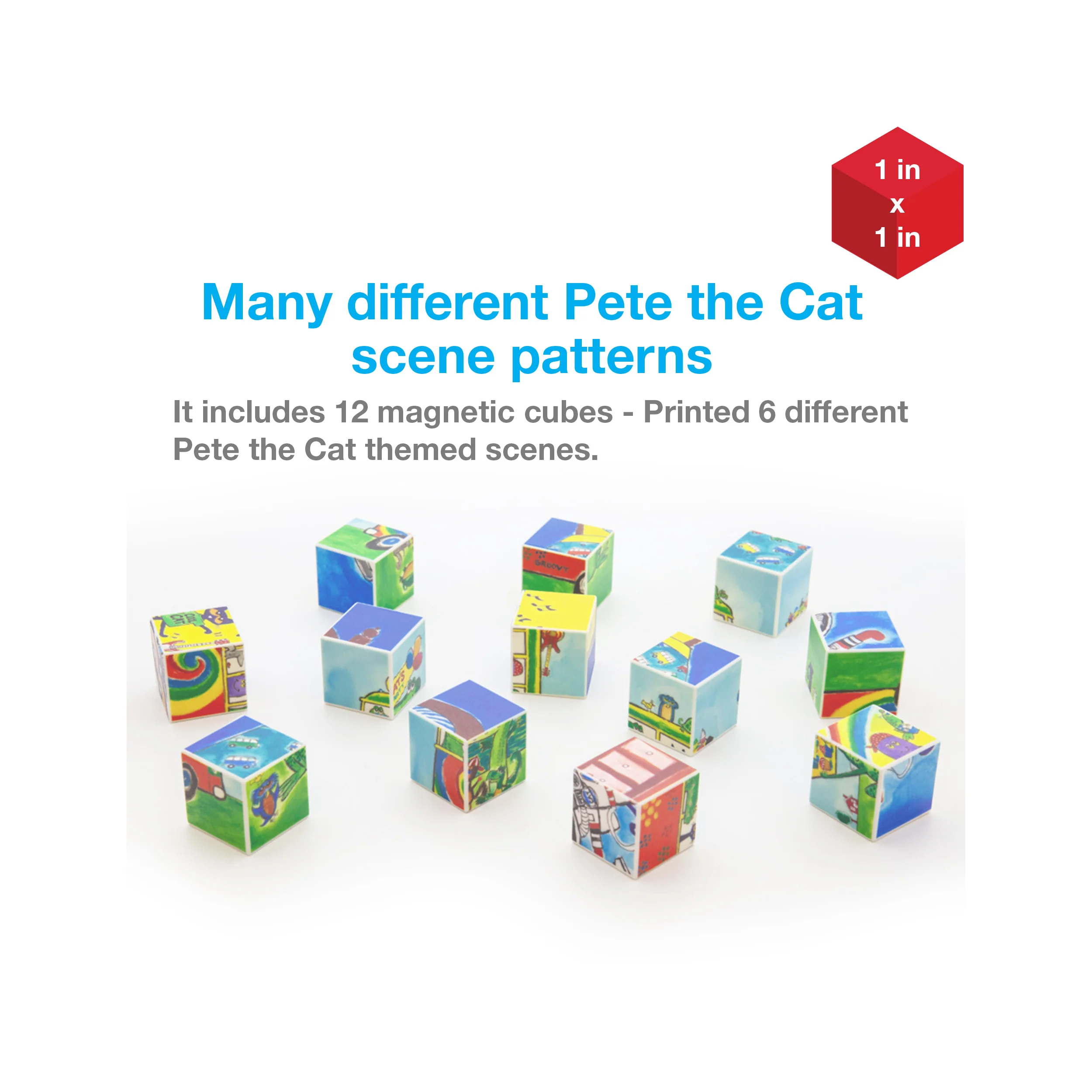 PicassoTiles Pete the Cat Magnet Puzzle Building Block Cubes - Image 5