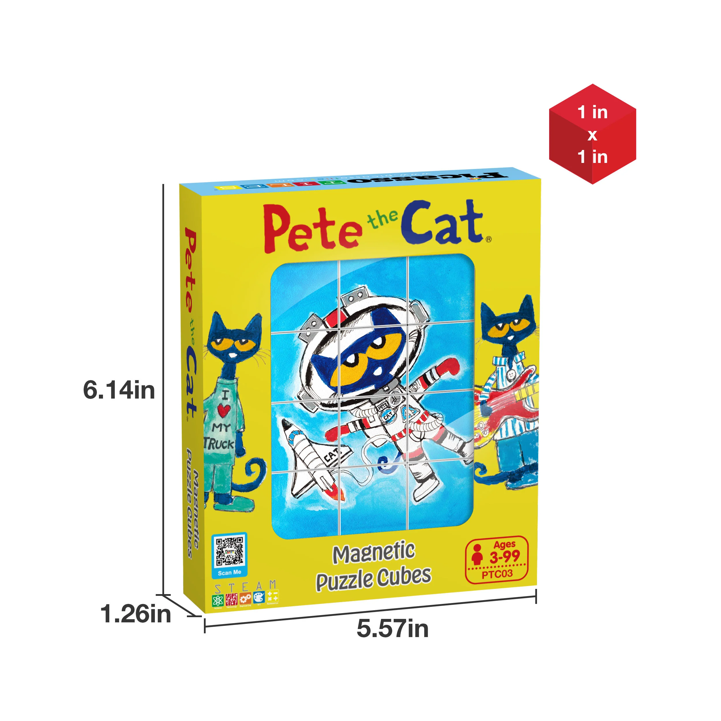 PicassoTiles Pete the Cat Magnet Puzzle Building Block Cubes - Image 6