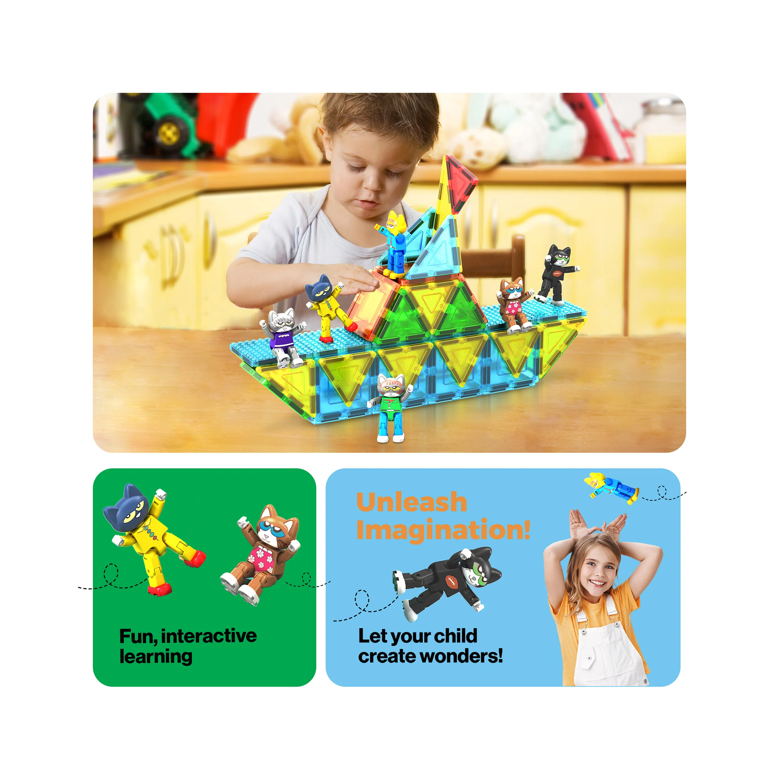 PicassoTiles Pete The Cat Magnetic Characters - 6 Pieces - Image 5