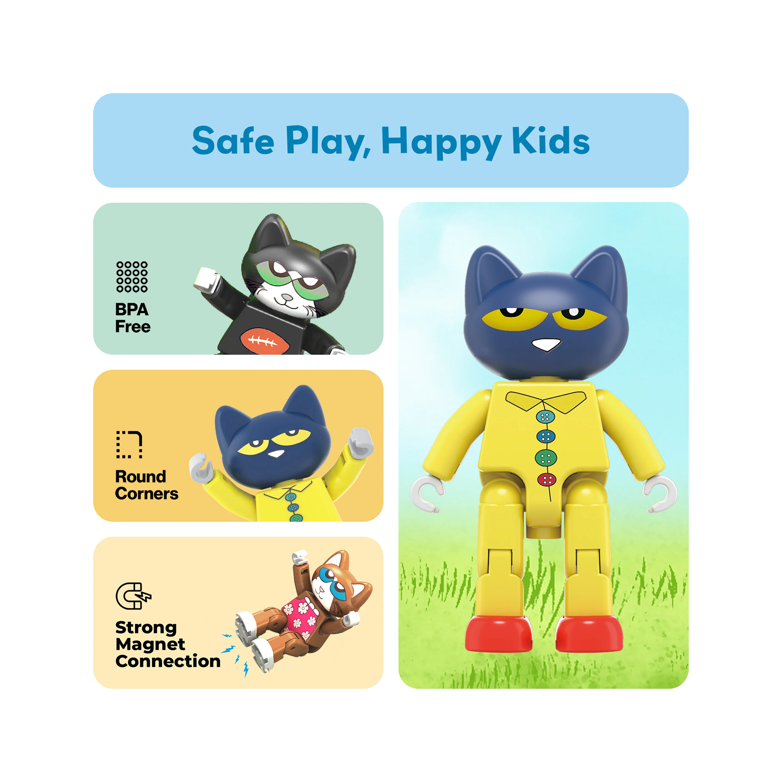 PicassoTiles Pete The Cat Magnetic Characters - 6 Pieces - Image 6