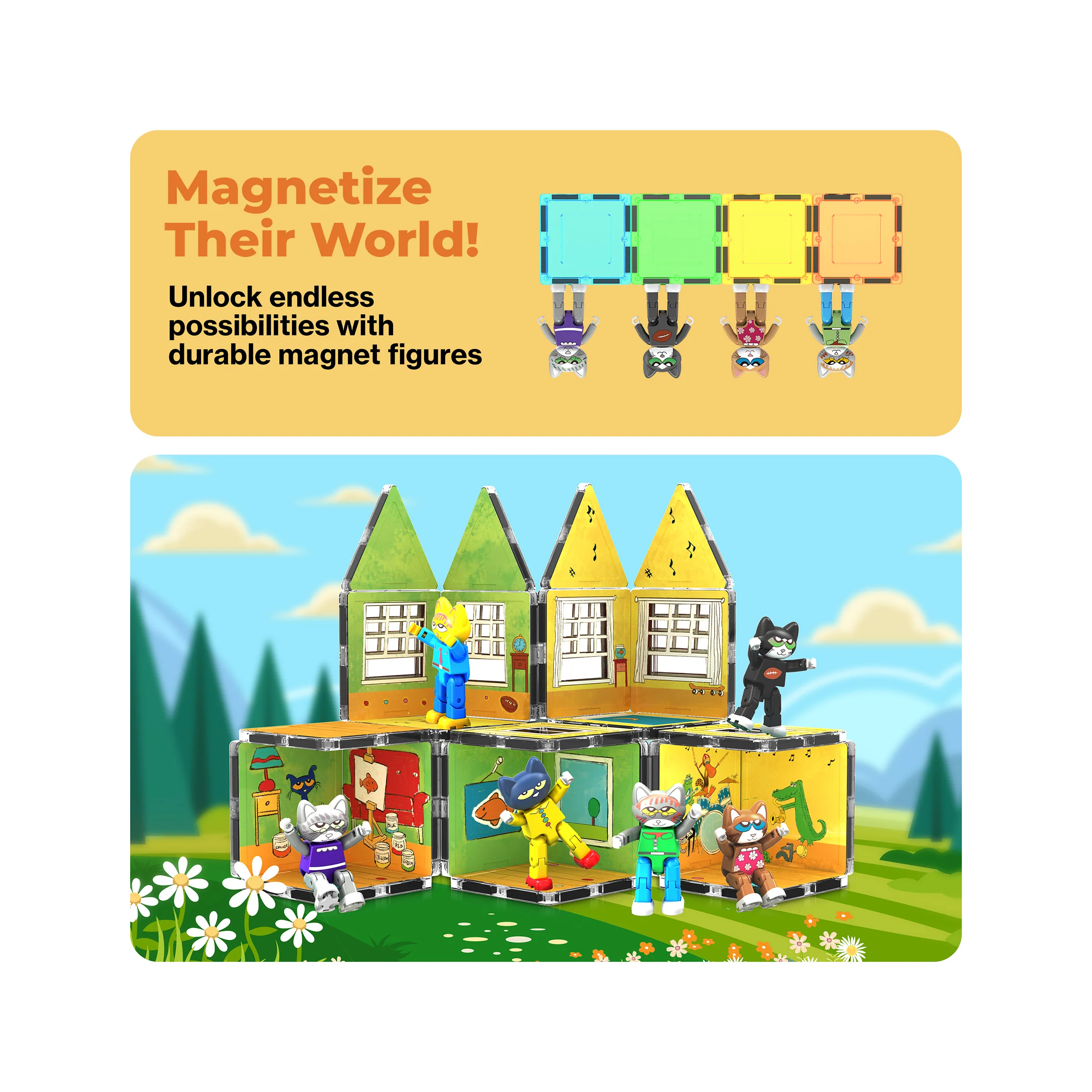 PicassoTiles Pete The Cat Magnetic Characters - 6 Pieces - Image 7