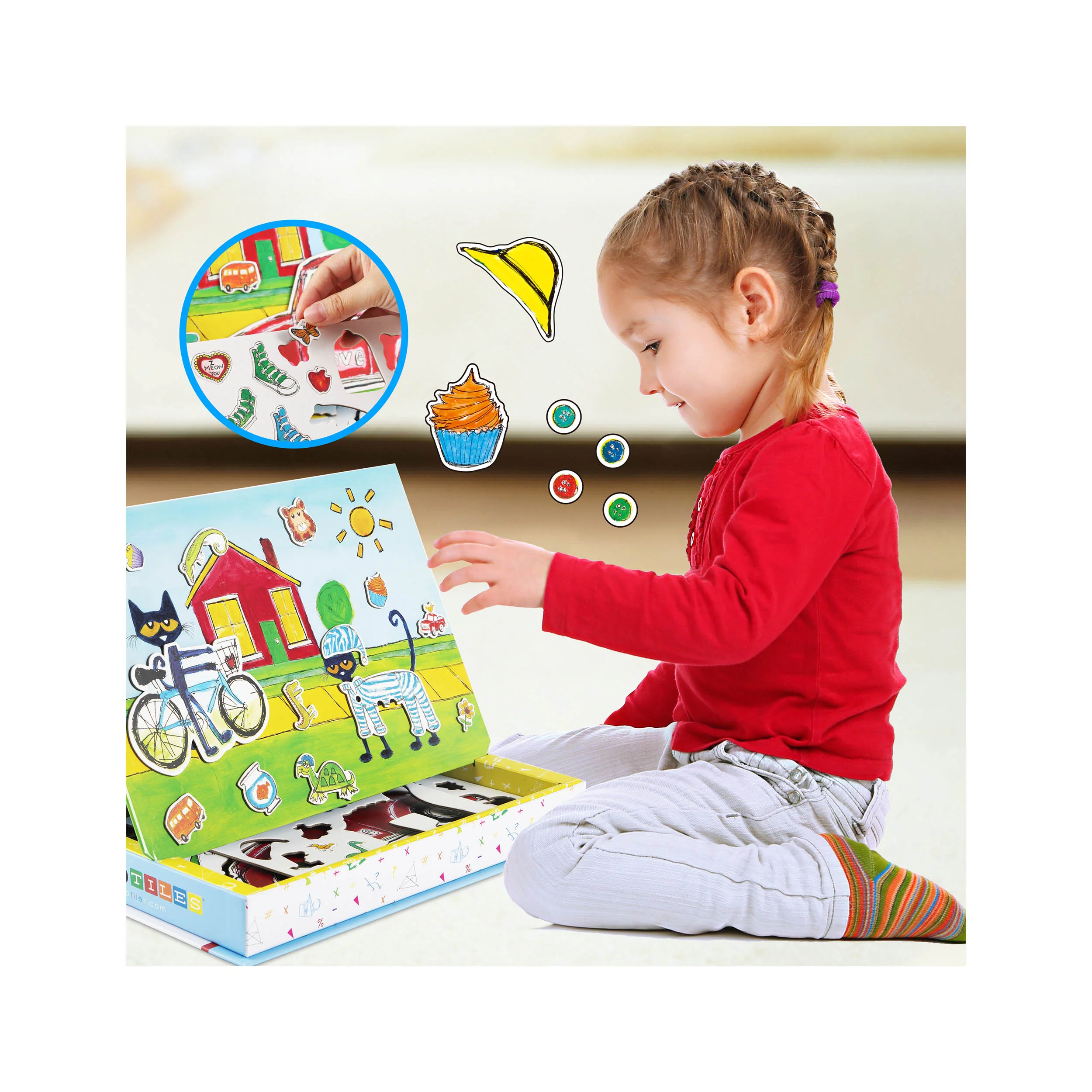 PicassoTiles Pete the Cat Magnetic Storytelling Board Game Puzzle Board Playset - Image 2