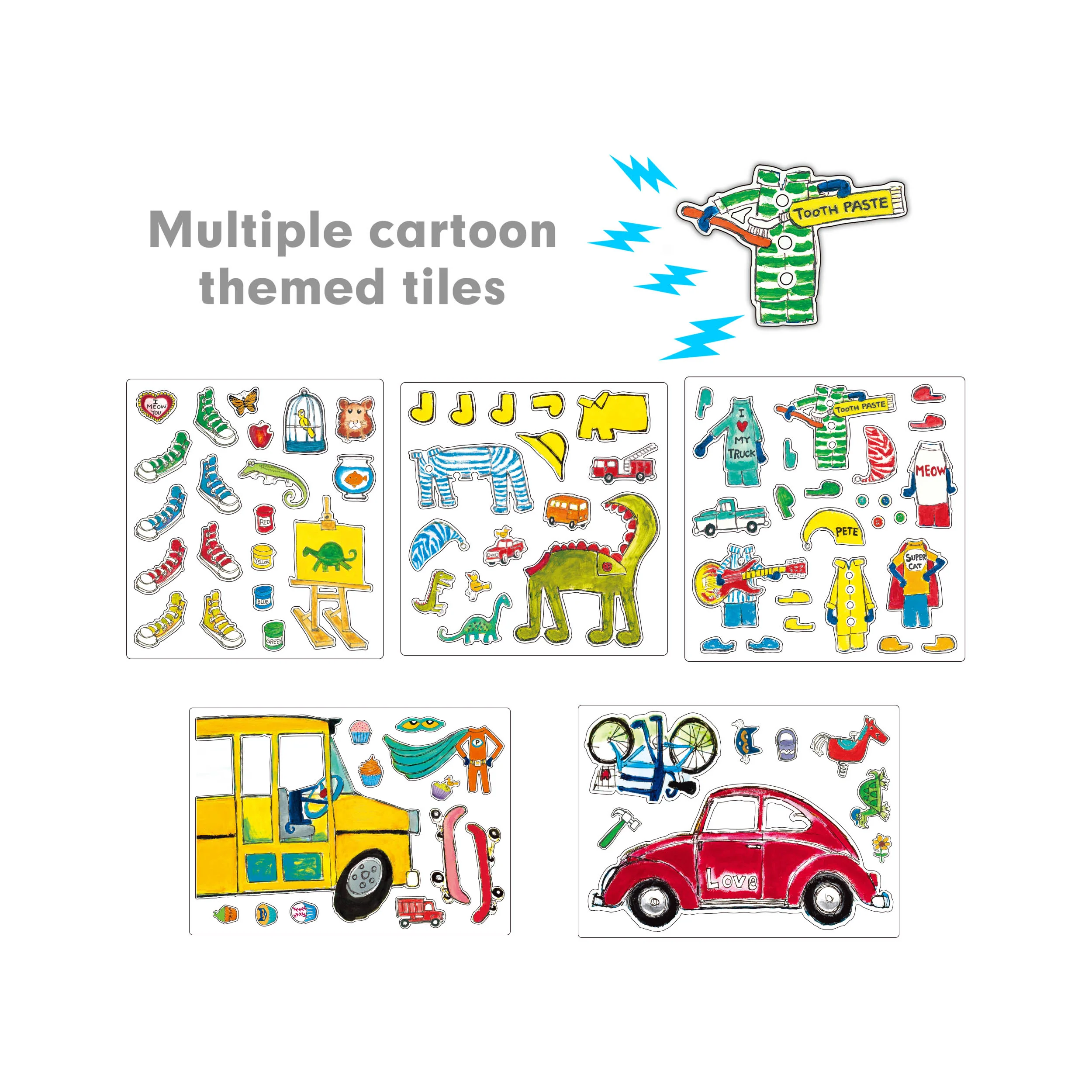 PicassoTiles Pete the Cat Magnetic Storytelling Board Game Puzzle Board Playset - Image 4